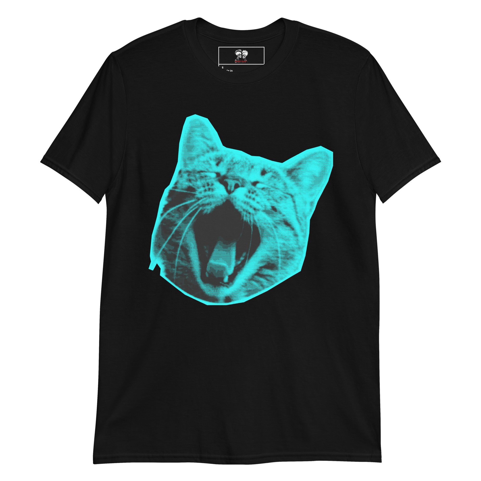 Electric Blue Cat Unisex Short Sleeve Tee Scamptramp