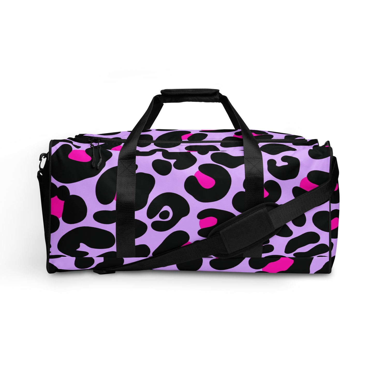 PINK & PURPLE LEAOPARD LARGE DUFFEL BAG