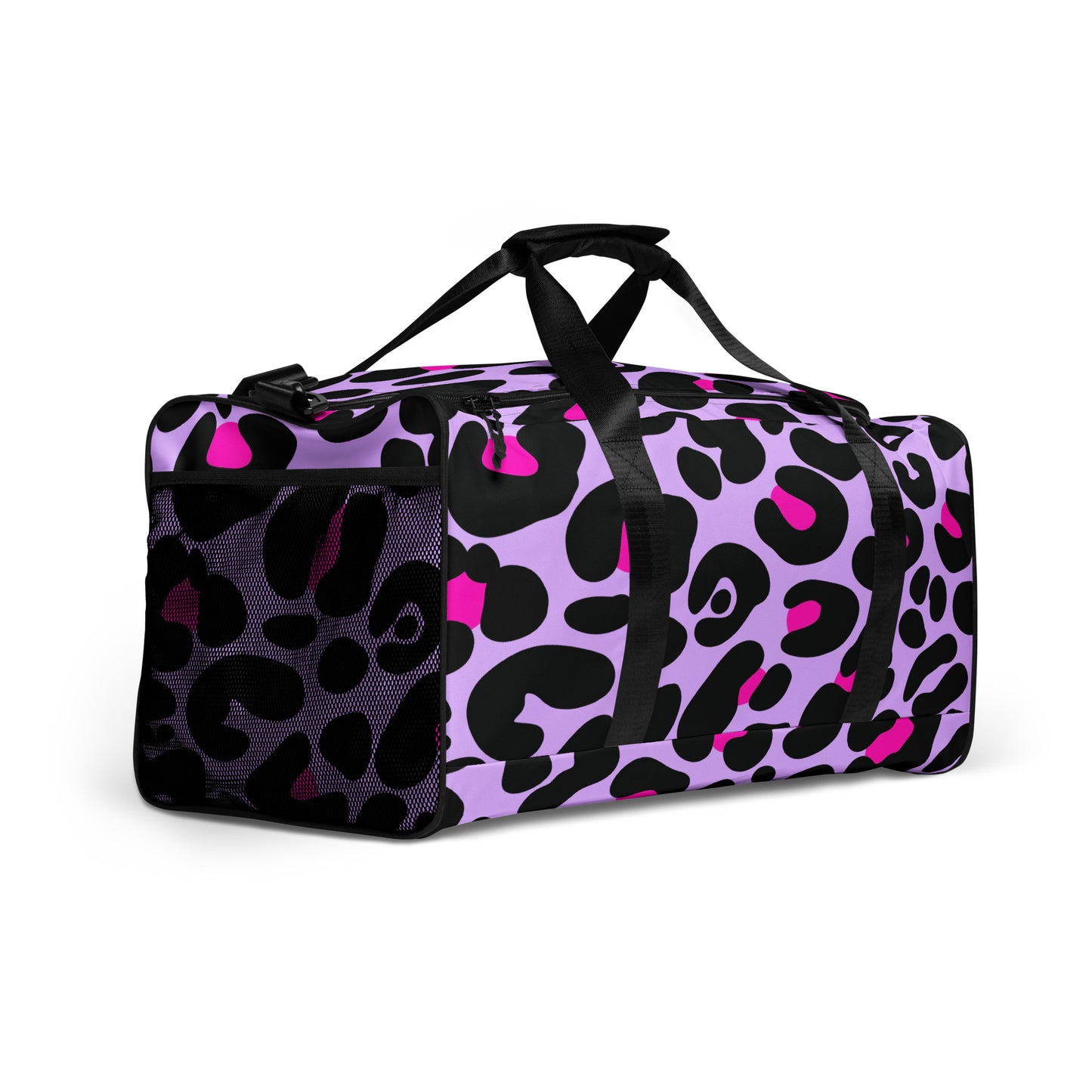 PINK & PURPLE LEAOPARD LARGE DUFFEL BAG