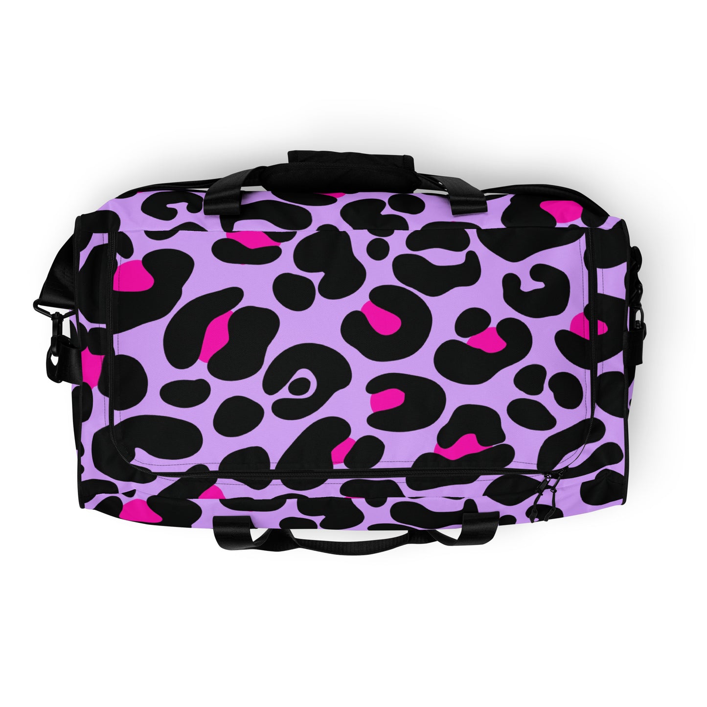 PINK & PURPLE LEAOPARD LARGE DUFFEL BAG