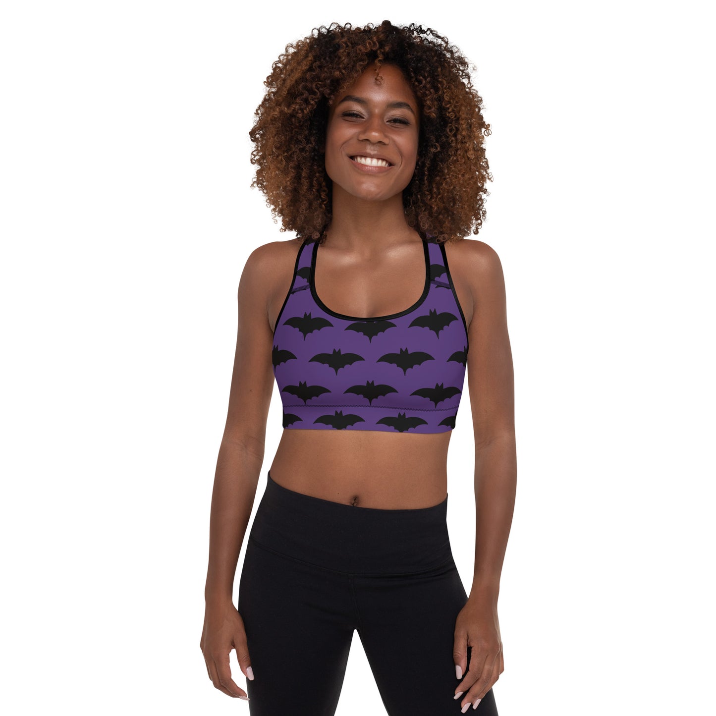 PURPLE BAT PADDED SPORTS BRA