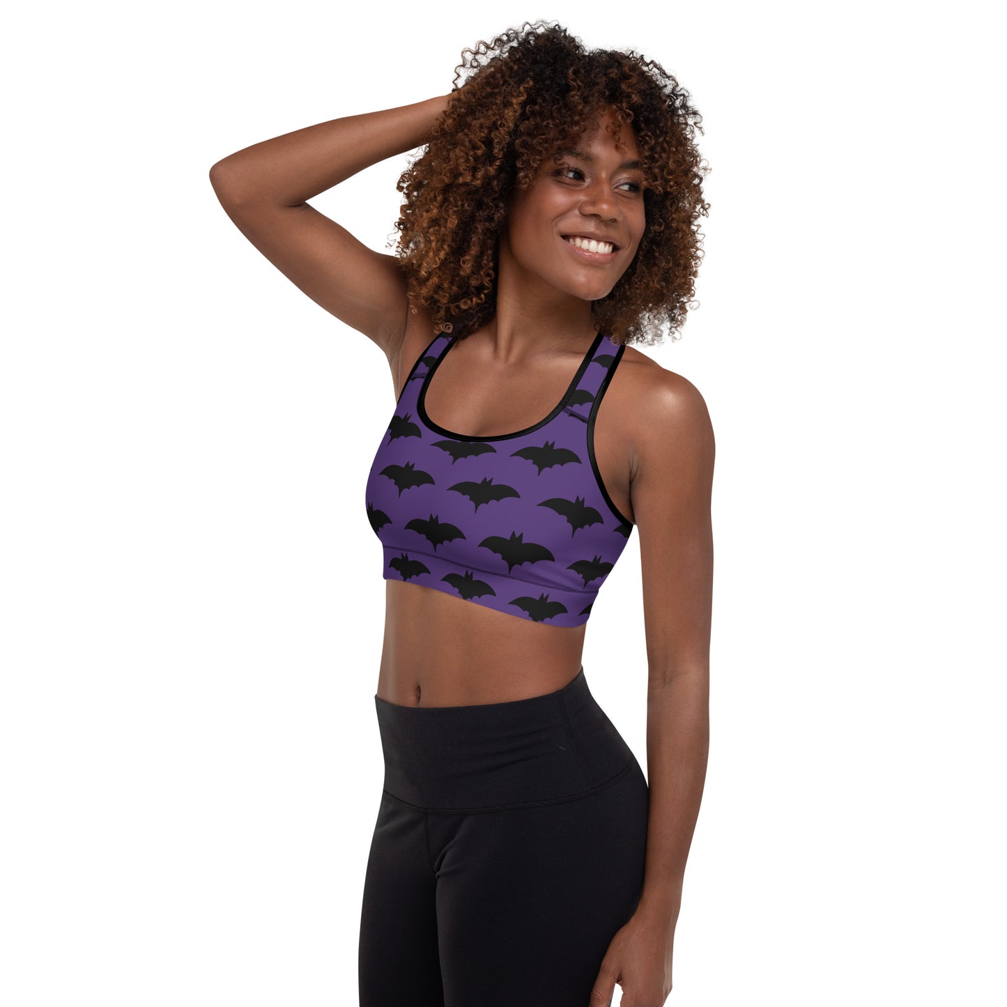 PURPLE BAT PADDED SPORTS BRA