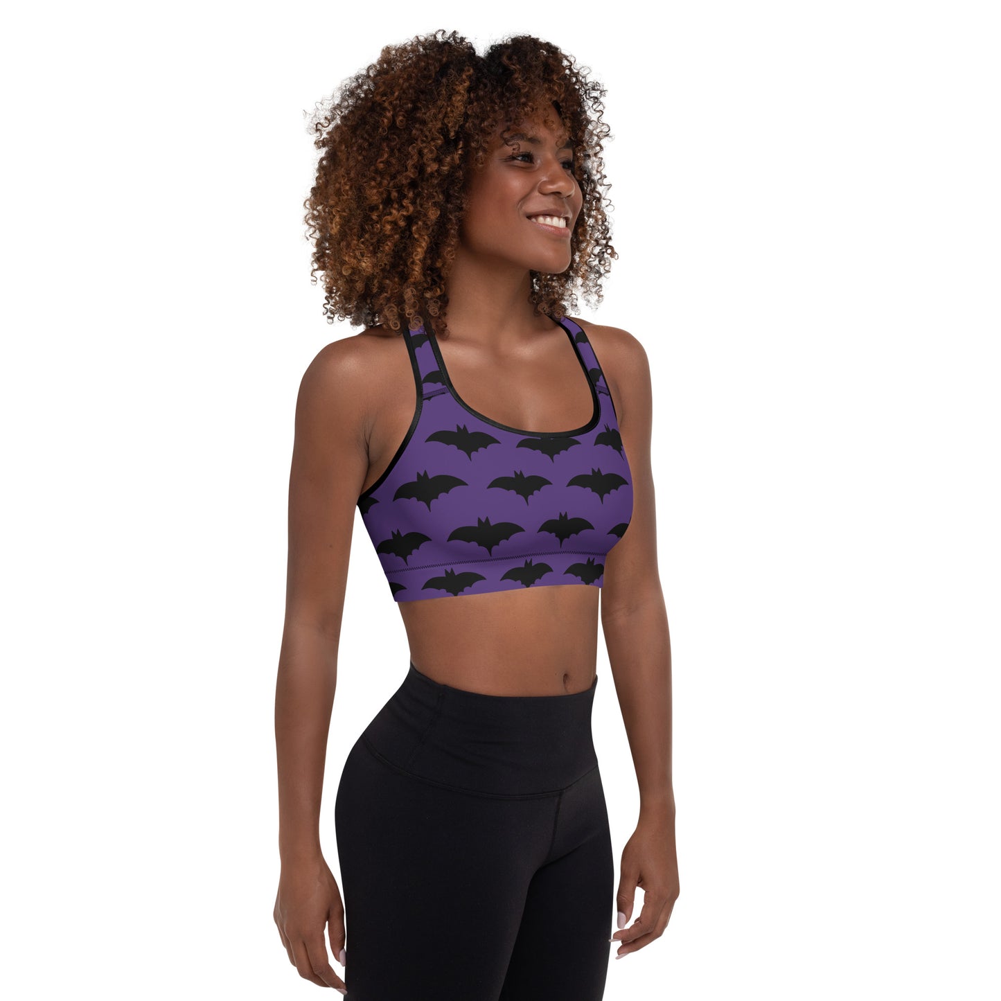 PURPLE BAT PADDED SPORTS BRA