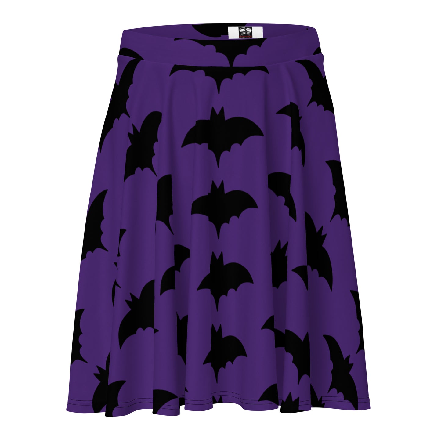 PURPLE BAT FLARED MINI-SKIRT