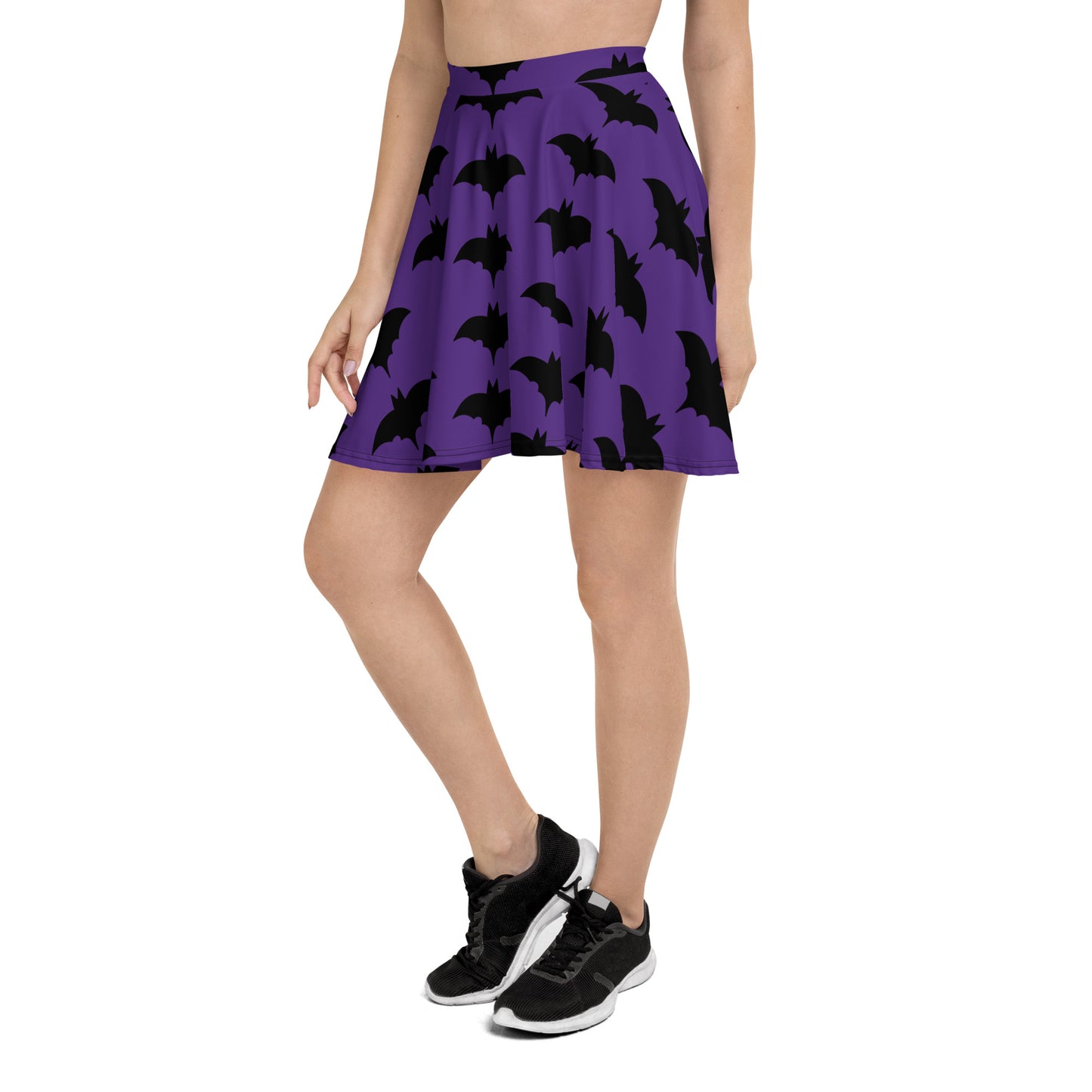 PURPLE BAT FLARED MINI-SKIRT