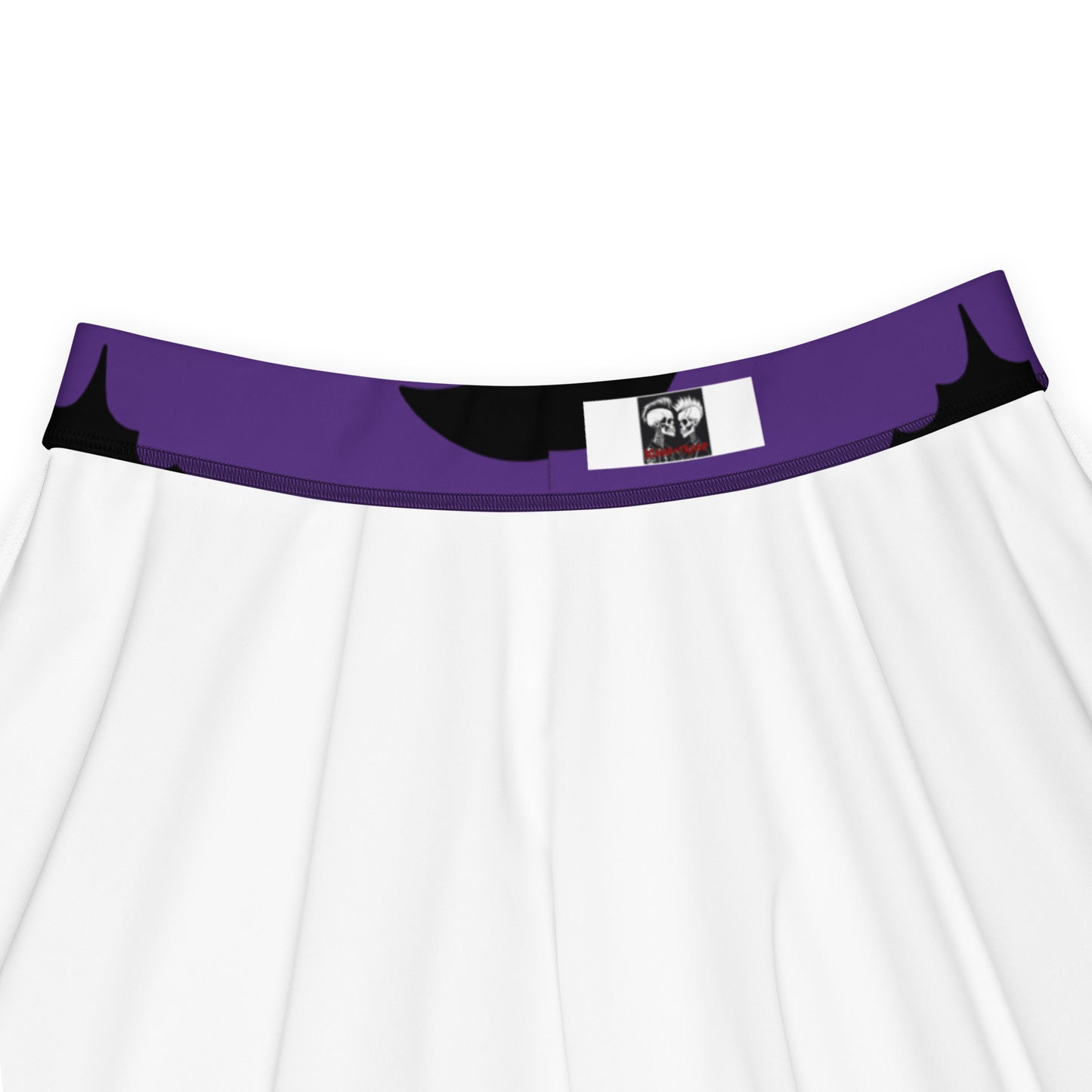 PURPLE BAT FLARED MINI-SKIRT