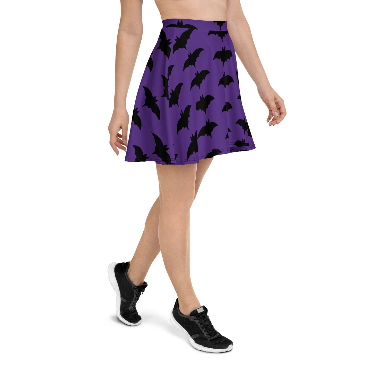 PURPLE BAT FLARED MINI-SKIRT