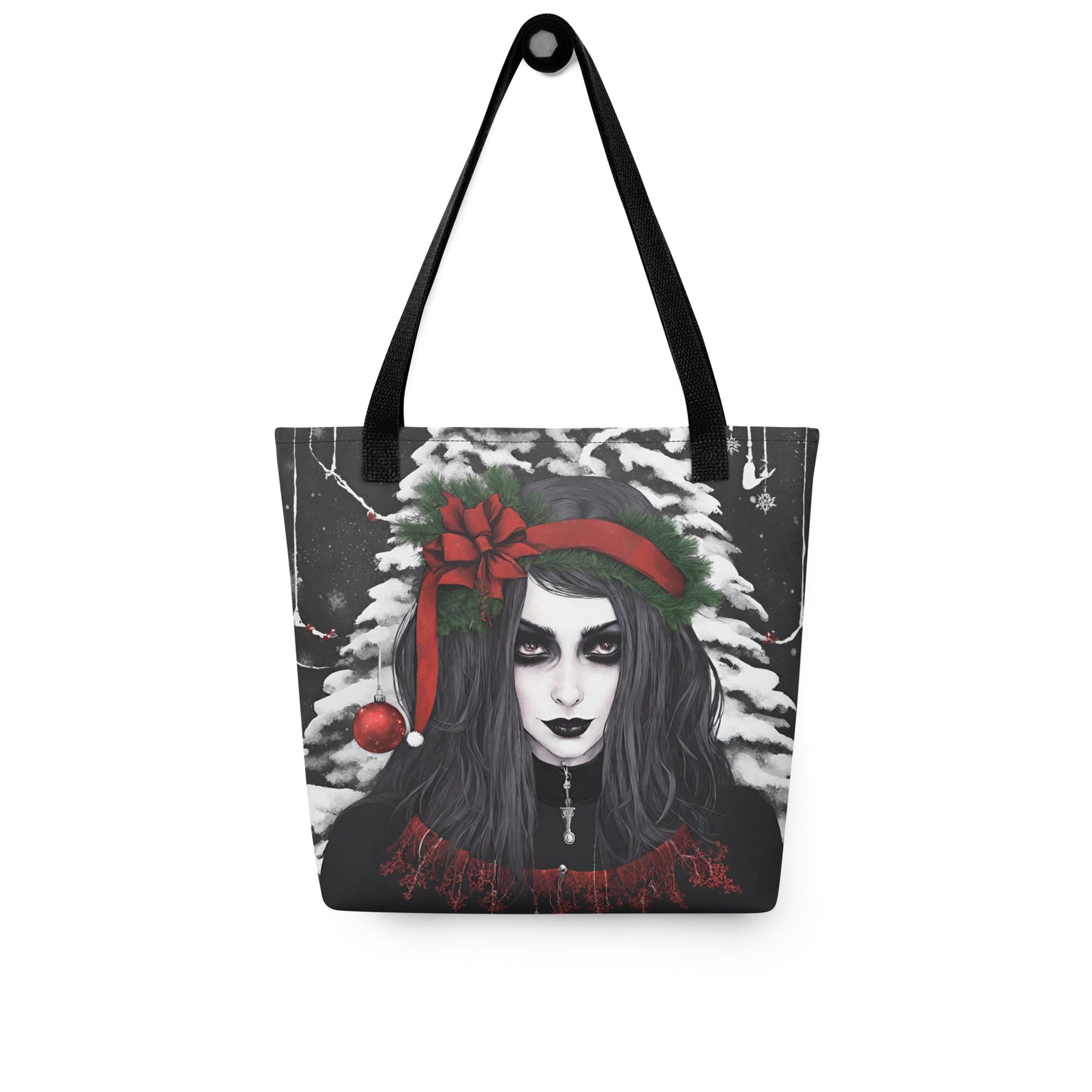 GOTH GIRL BOW TOTE BAG