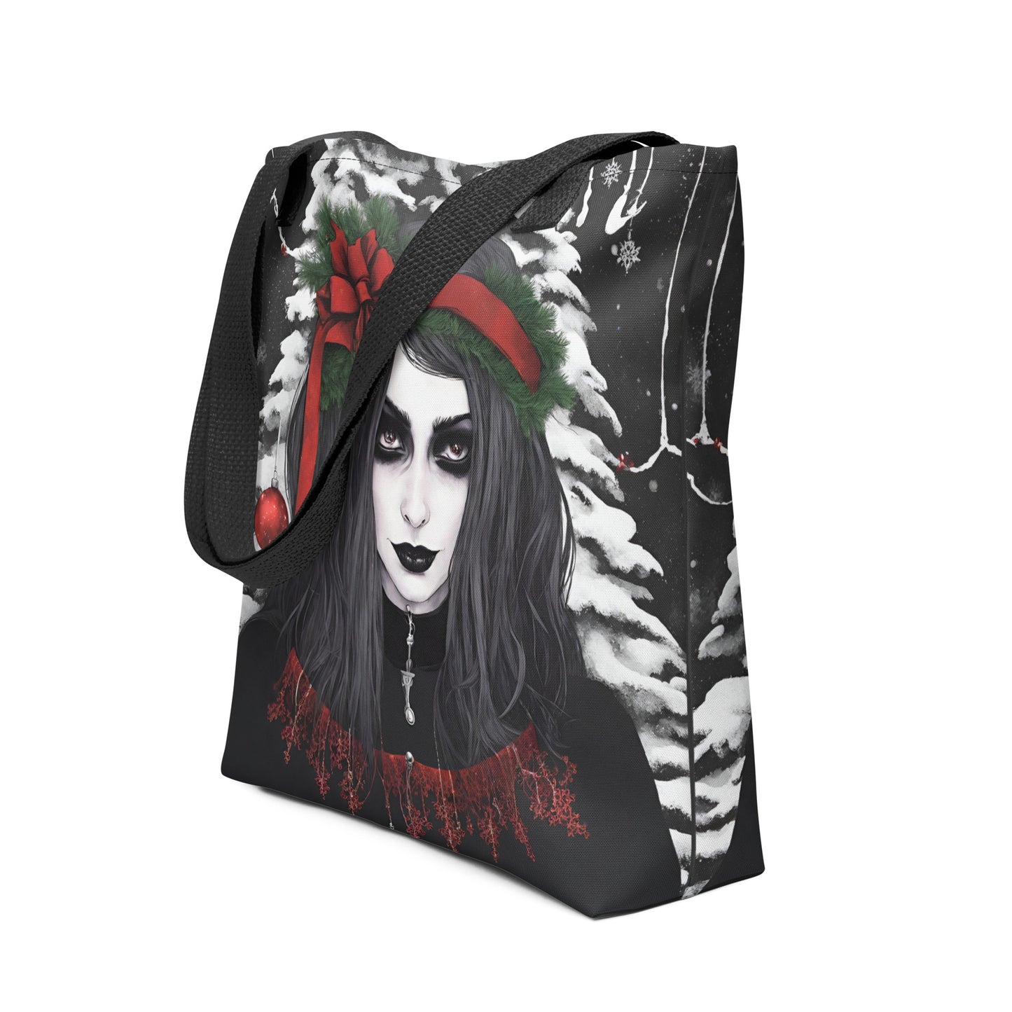 GOTH GIRL BOW TOTE BAG