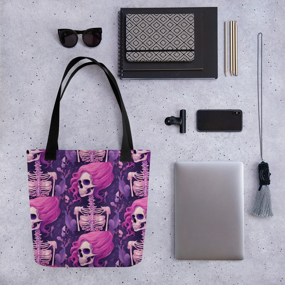 BENNET'S PINK SKELETON TOTE BAG