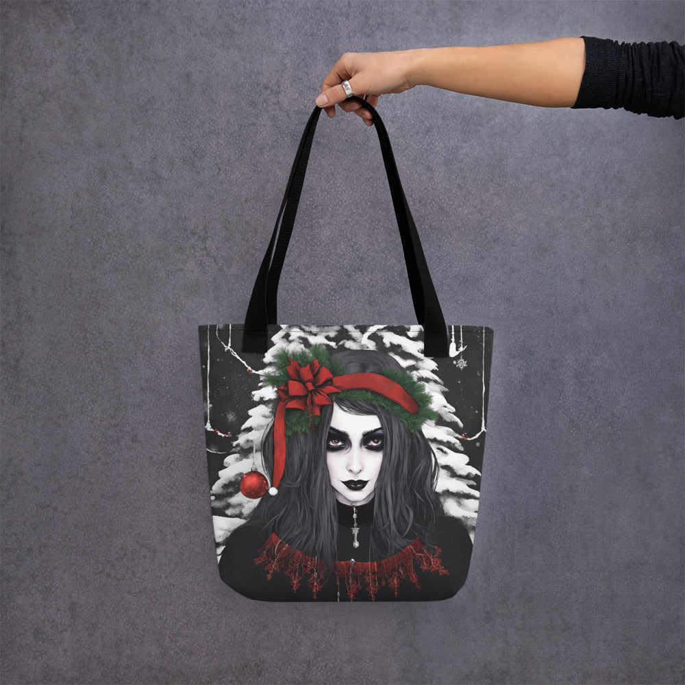 GOTH GIRL BOW TOTE BAG