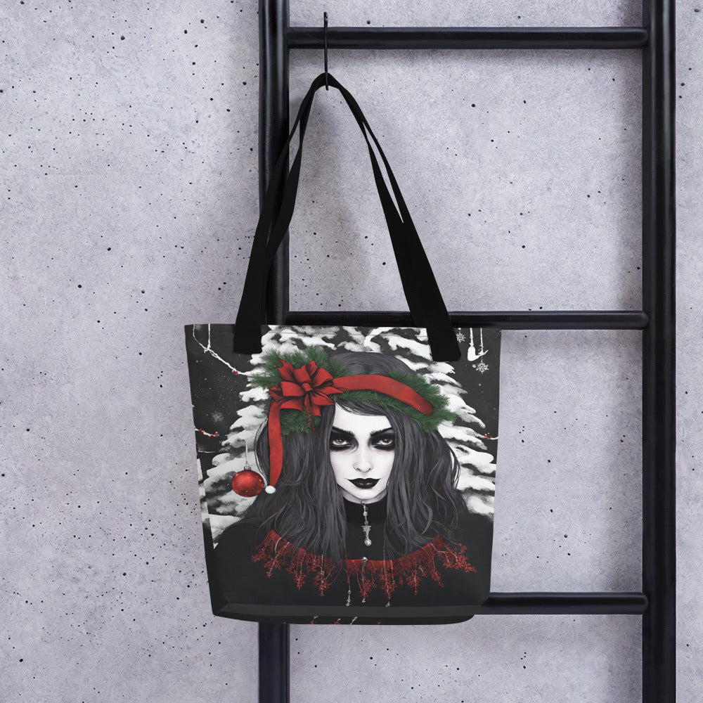 GOTH GIRL BOW TOTE BAG