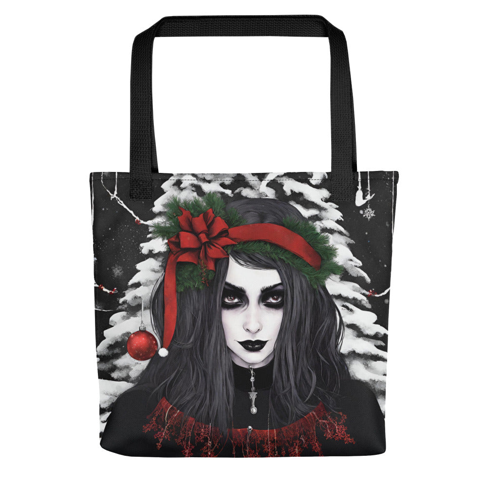 GOTH GIRL BOW TOTE BAG