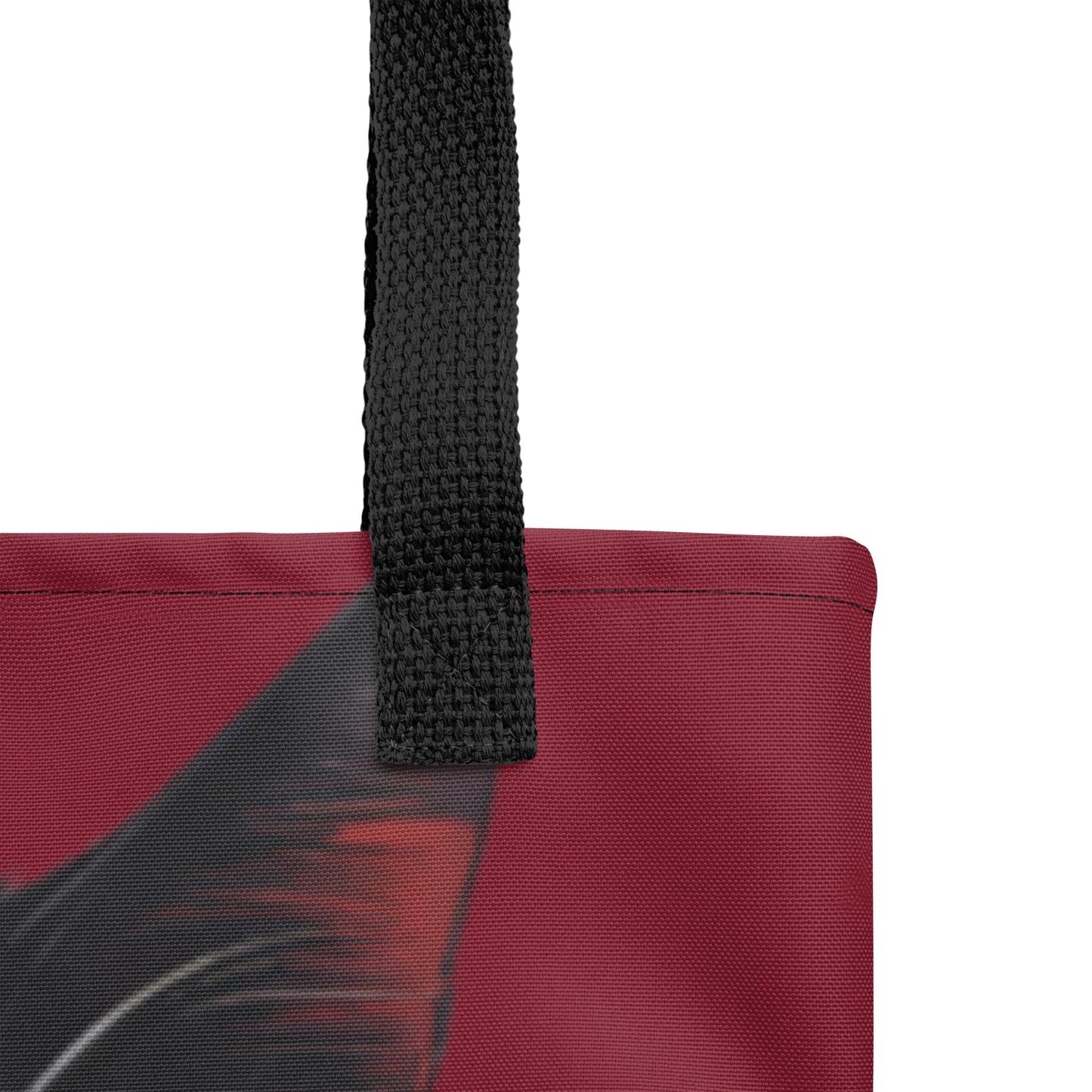 BLACK KITTY RED BOW TOTE BAG