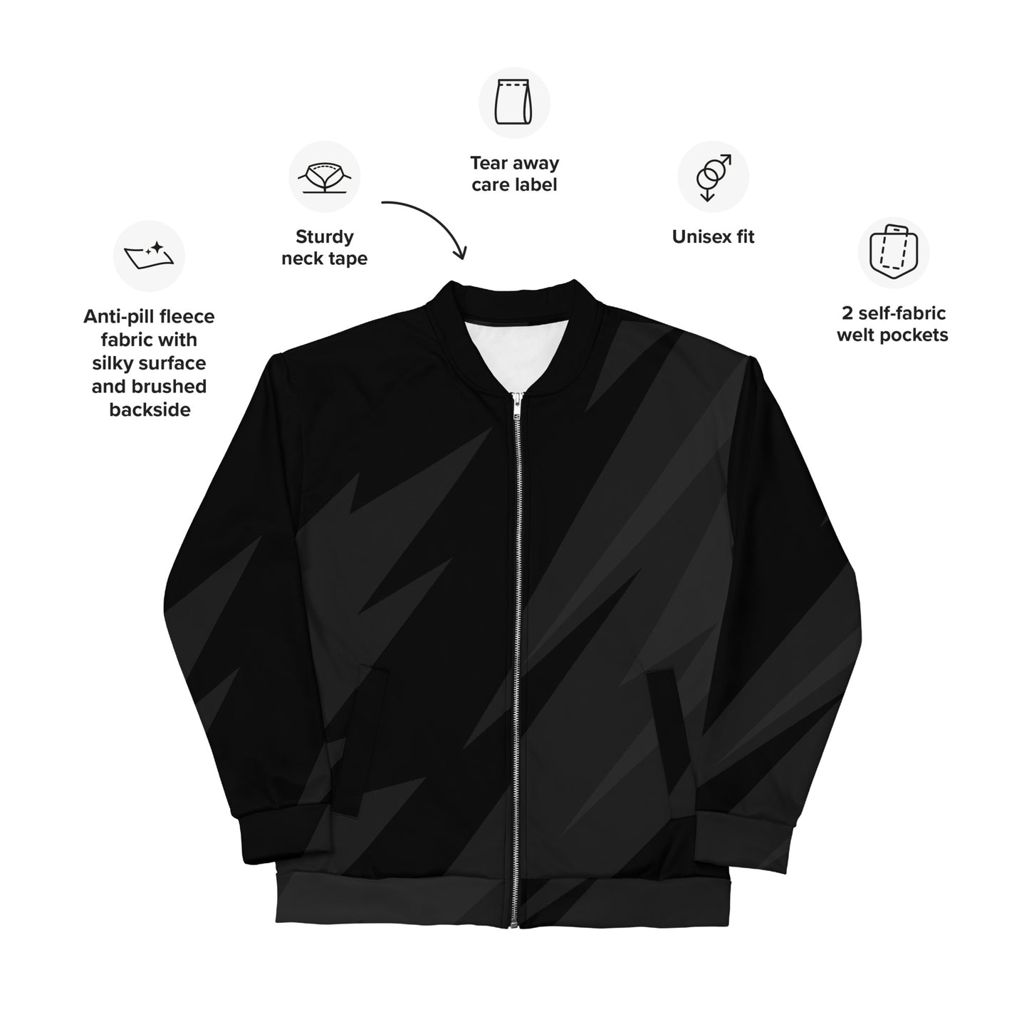 BLACK BOLT UNISEX BOMBER JACKET