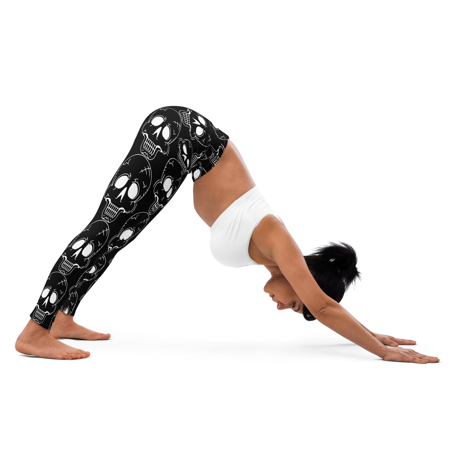 BLACK LAUGHING SKULL YOGA LEGGINGS