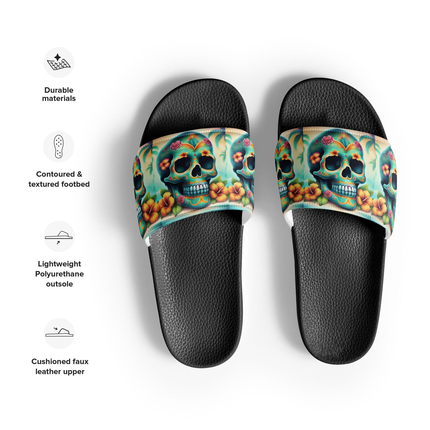 BLUE SKULL MEN'S SLIDES