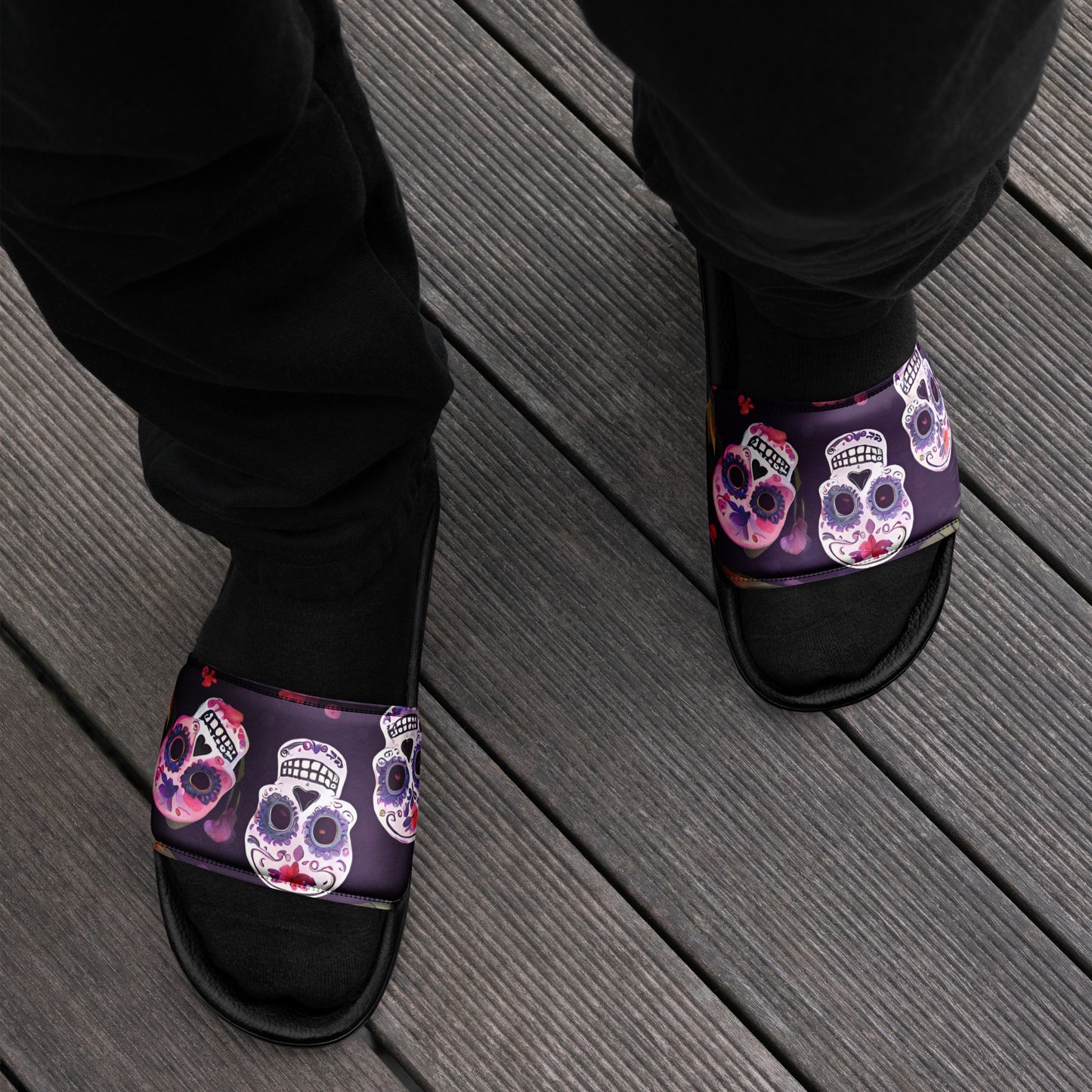 FOUR TROPICAL SKULLS MEN'S SLIDES