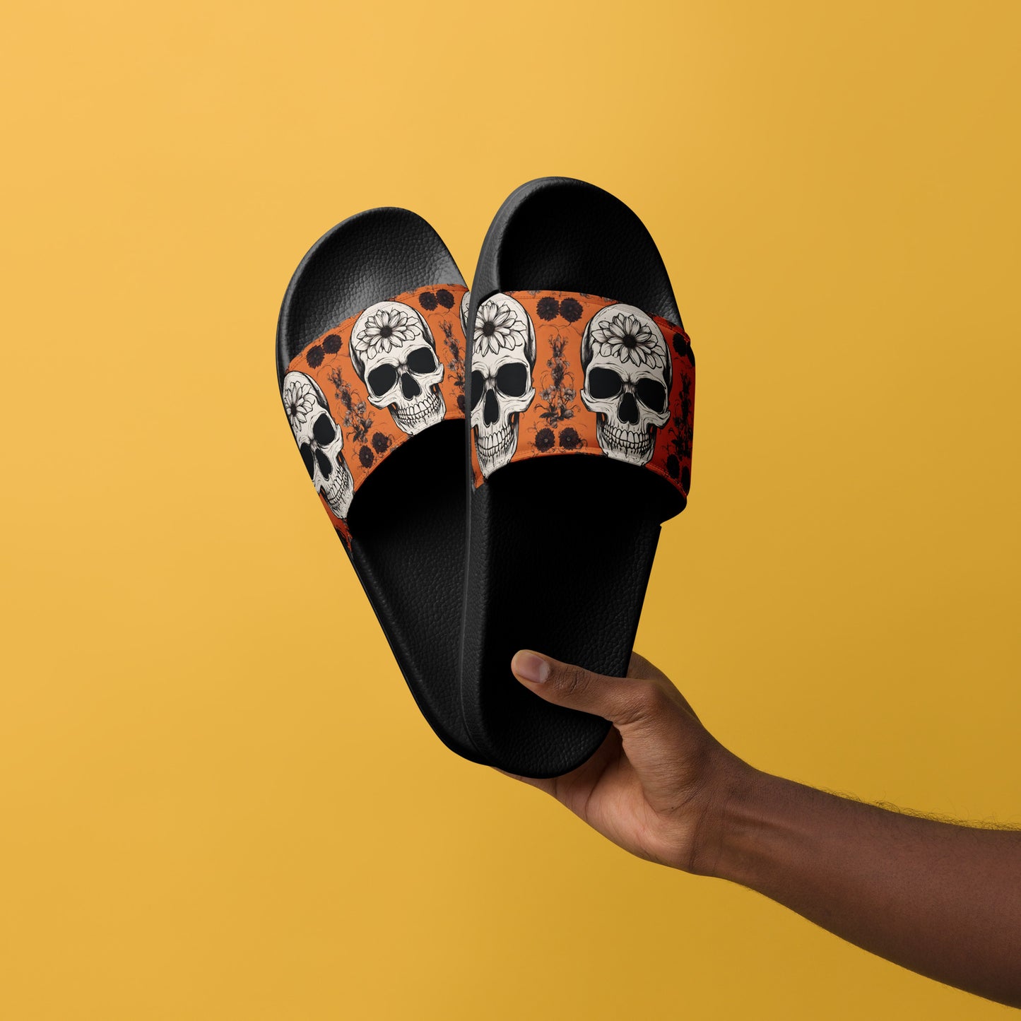 ORANGE FLOWER MEN'S SLIDES