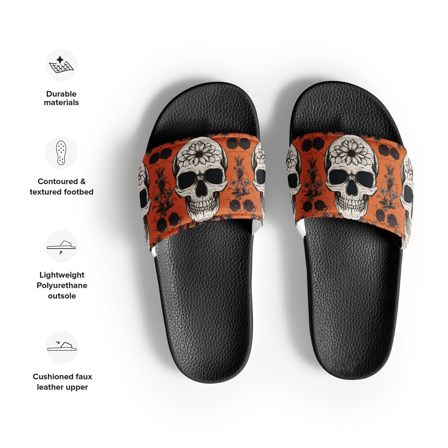 ORANGE FLOWER MEN'S SLIDES