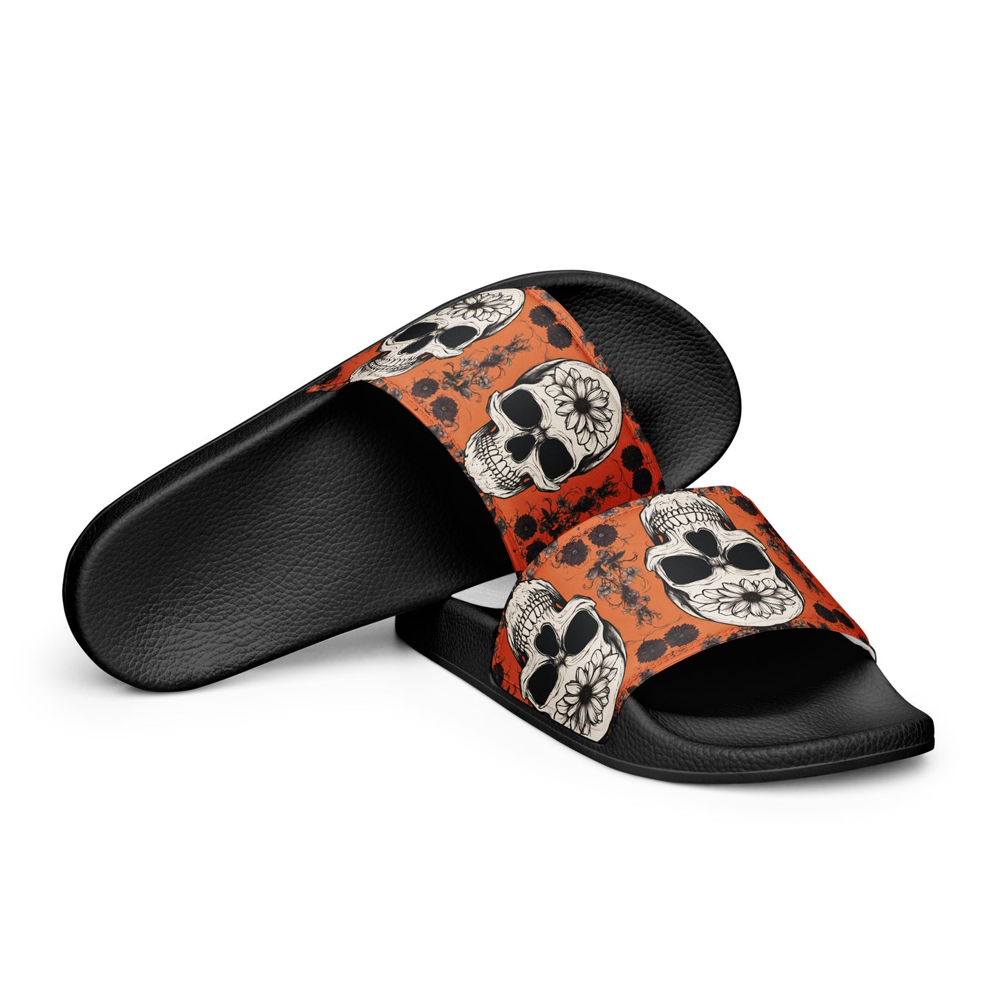 ORANGE FLOWER MEN'S SLIDES