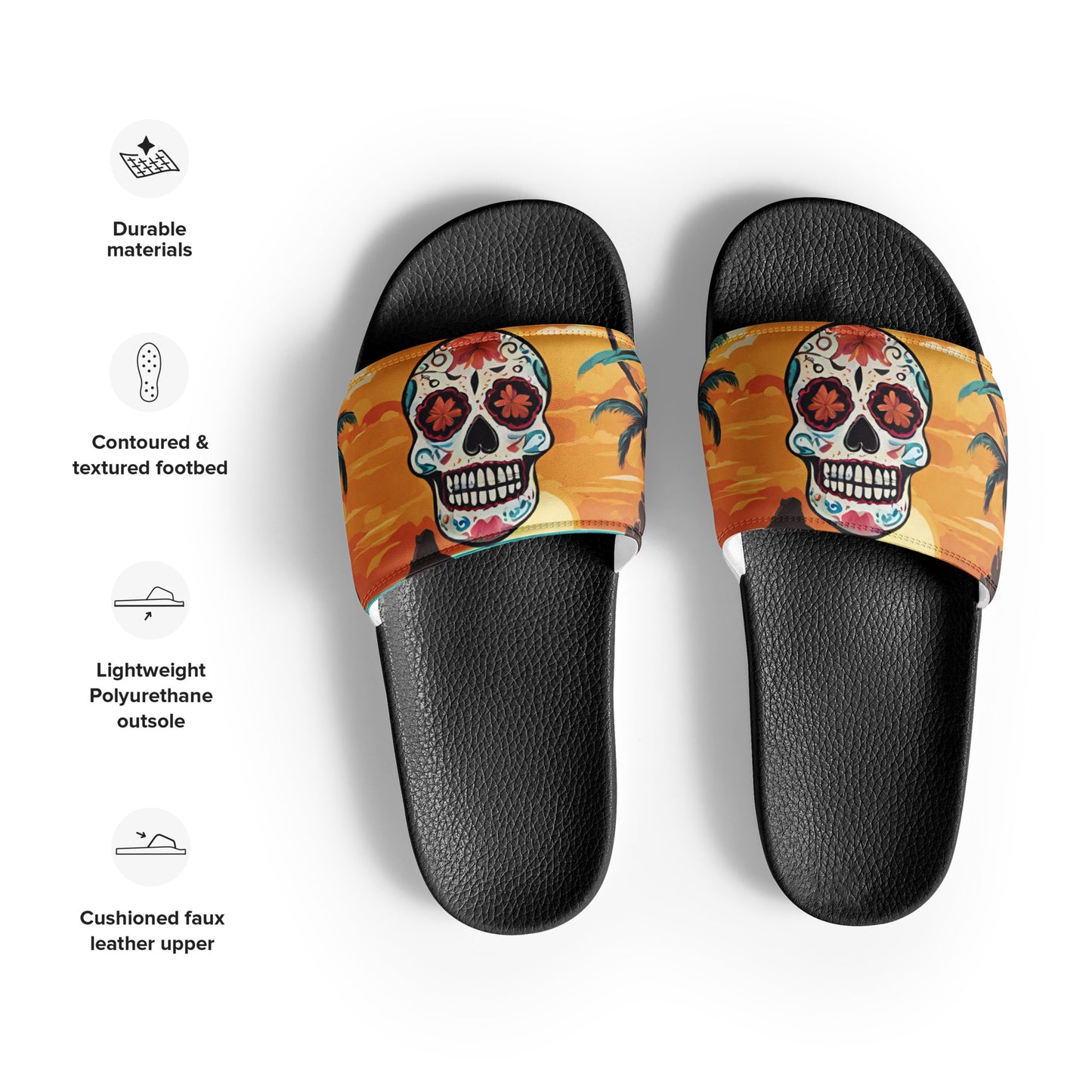 SUGAR SKULL SUNSET MEN'S SLIDES