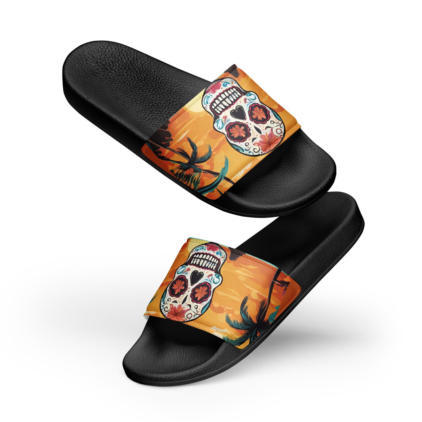 SUGAR SKULL SUNSET MEN'S SLIDES