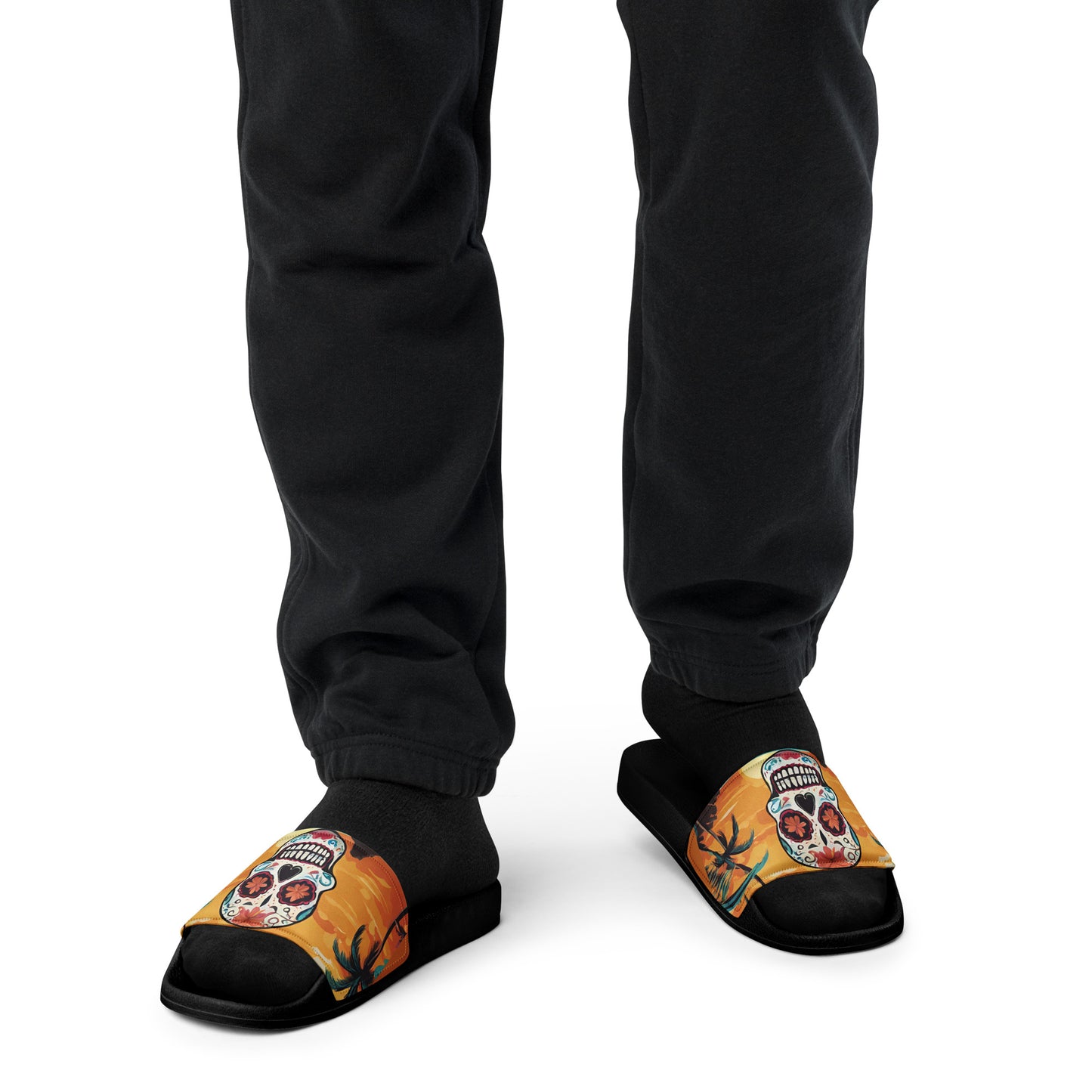 SUGAR SKULL SUNSET MEN'S SLIDES