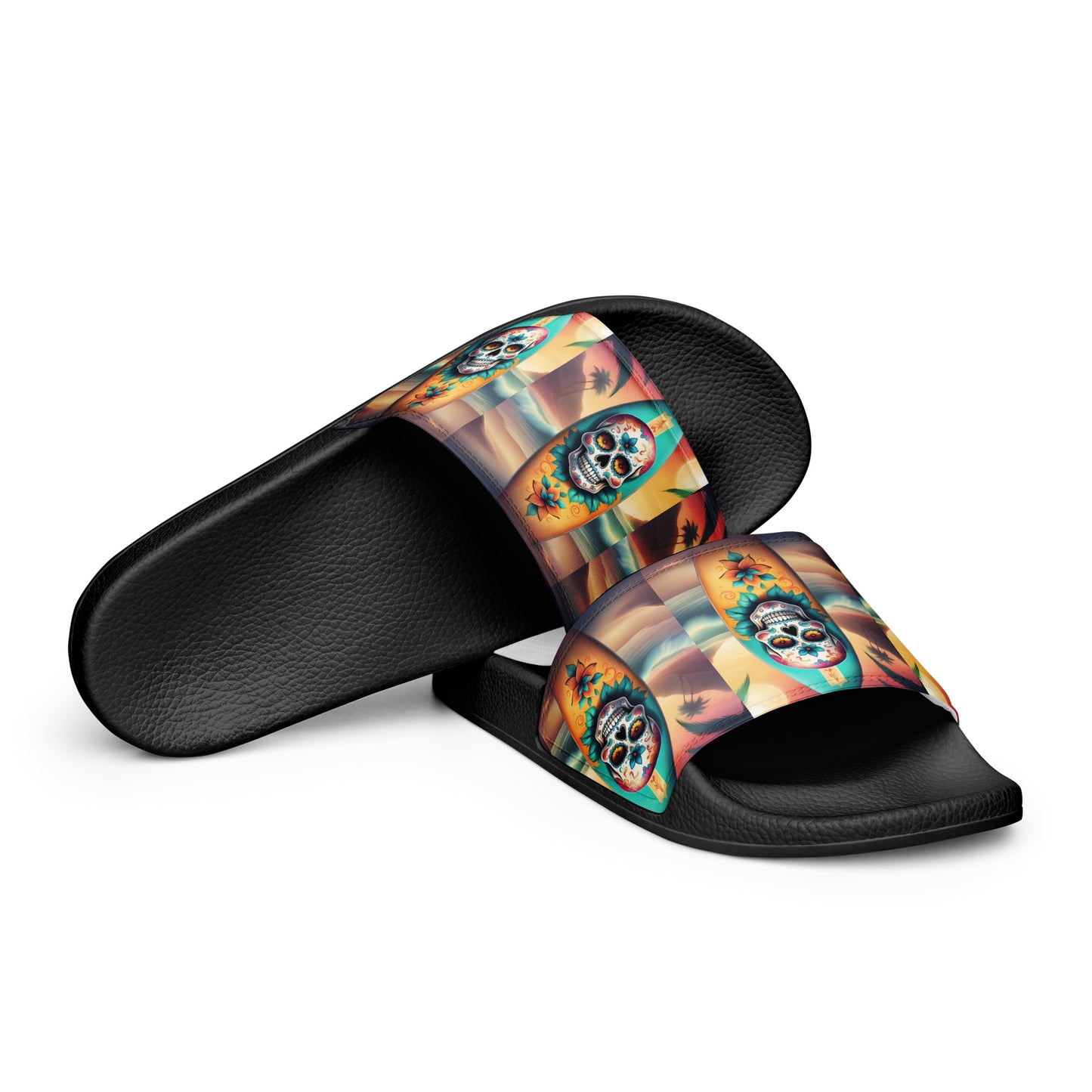 SKULL SURFBOARD MENS'S SLIDES