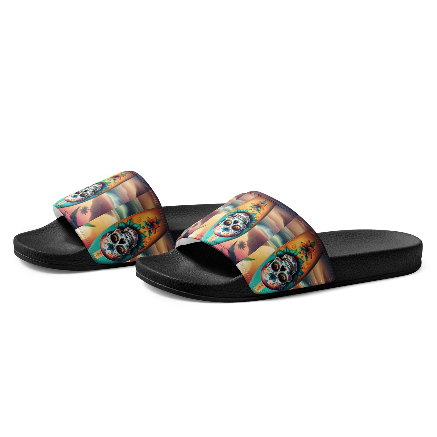 SKULL SURFBOARD MENS'S SLIDES