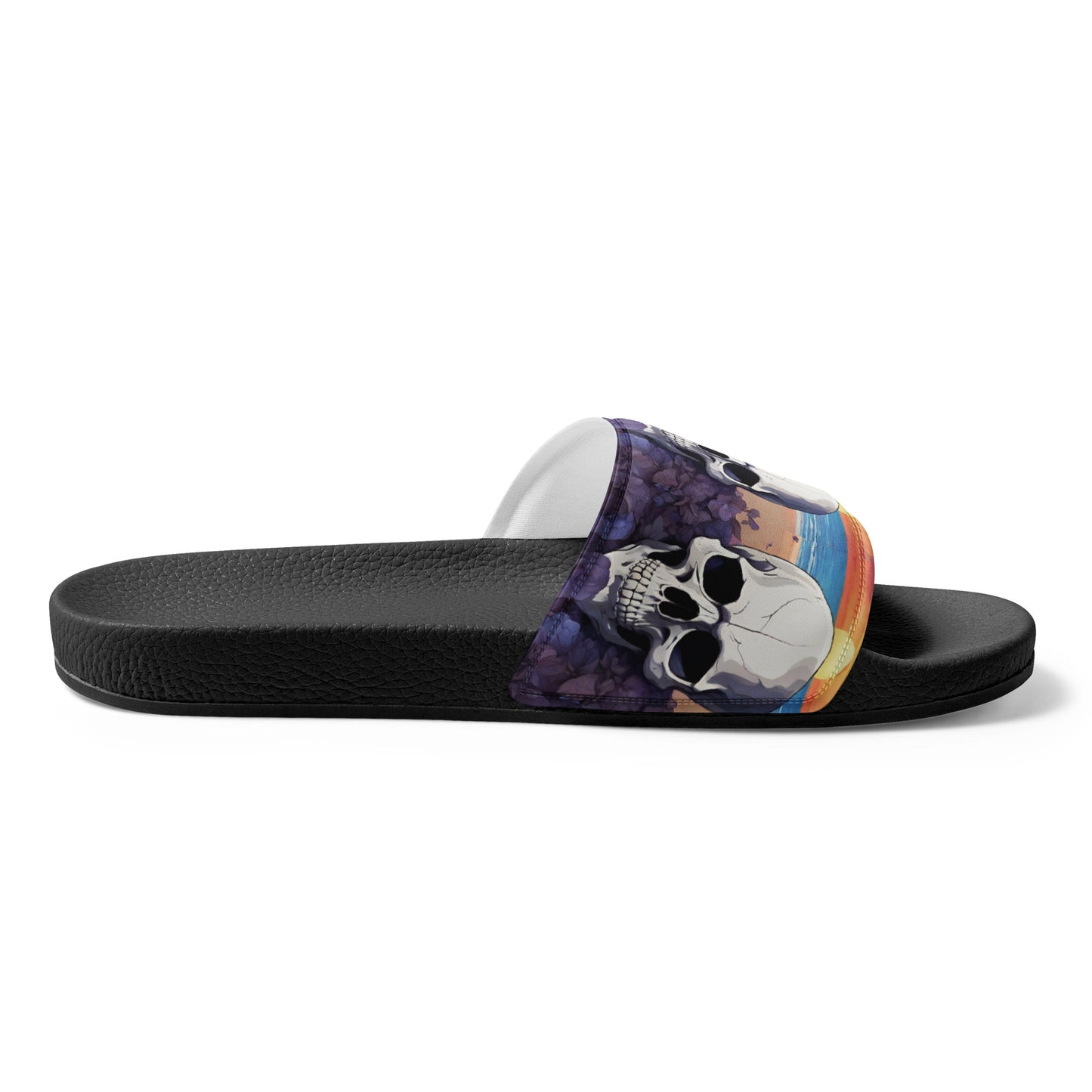 PURPLE SUNSET SKULL MEN'S SLIDES