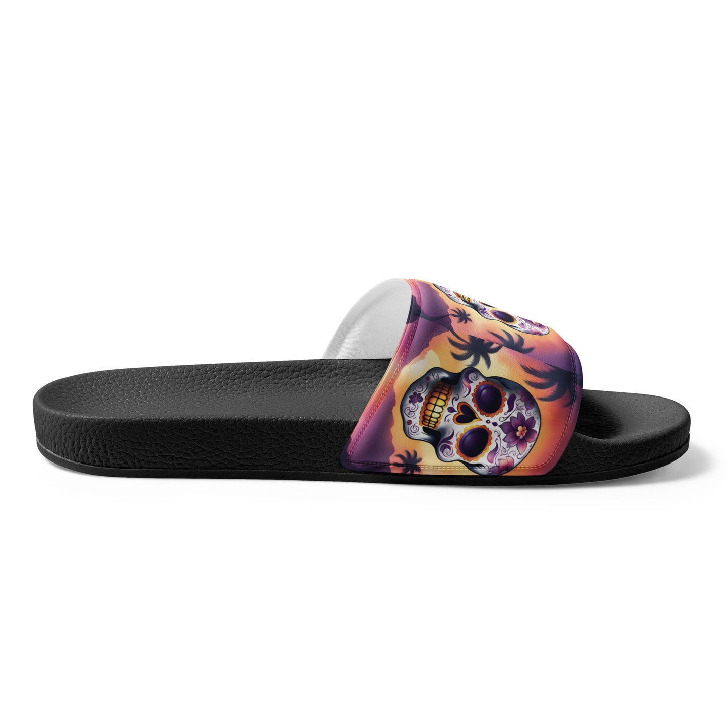 PINK SUNSET SKULL MEN'S SLIDES