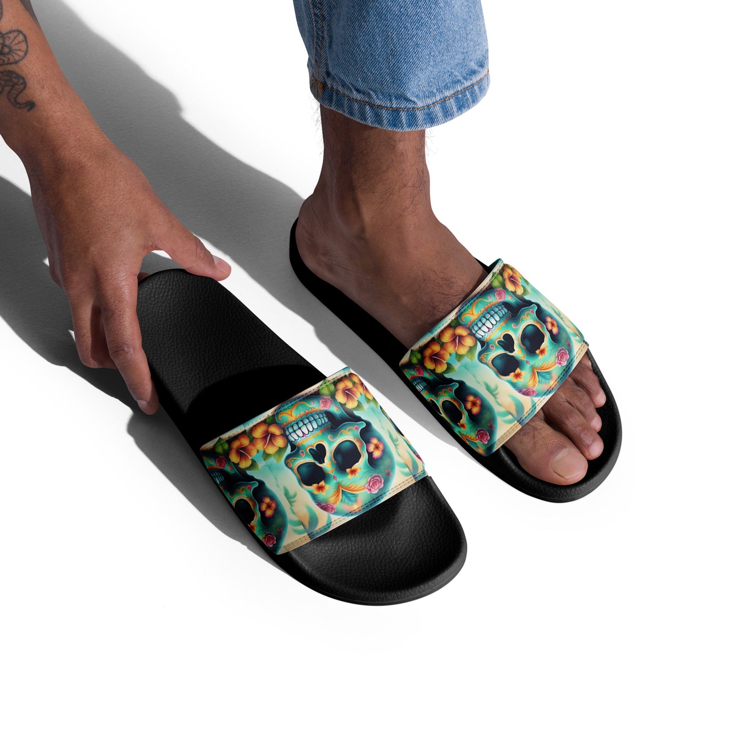 BLUE SKULL MEN'S SLIDES