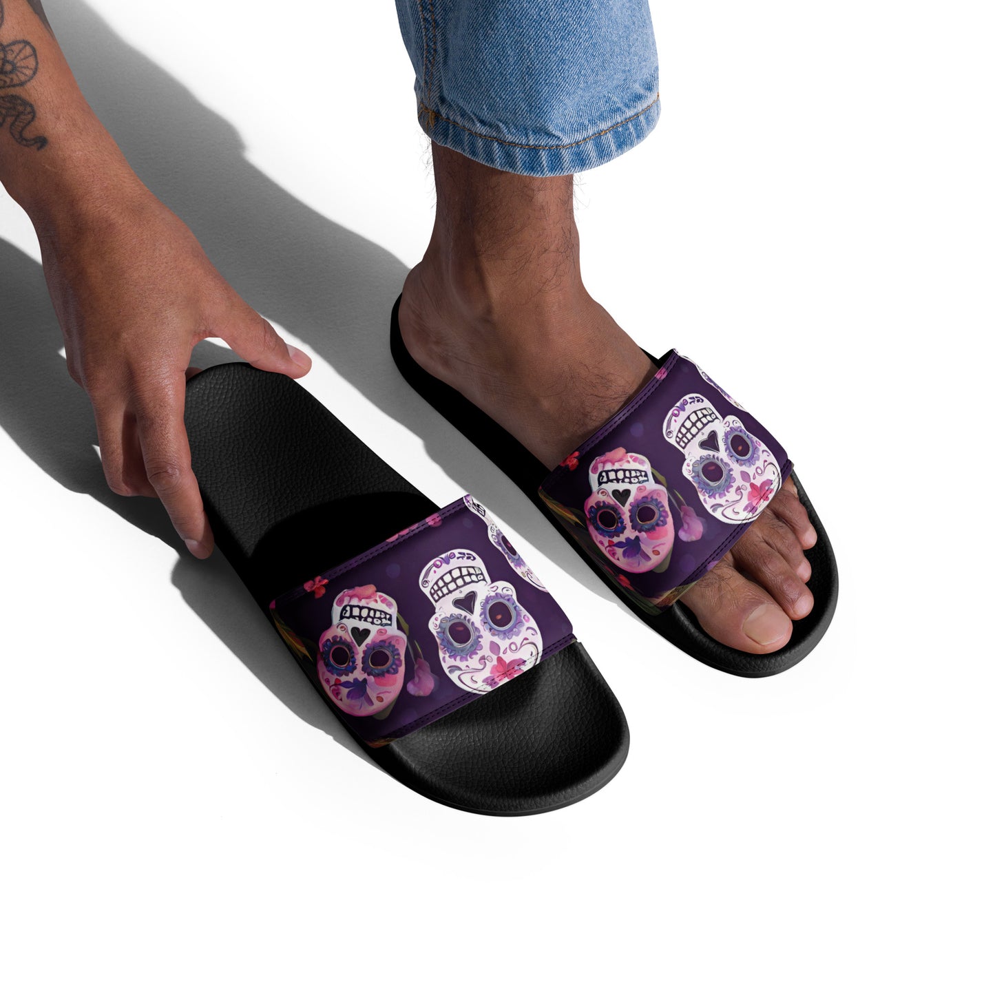 FOUR TROPICAL SKULLS MEN'S SLIDES