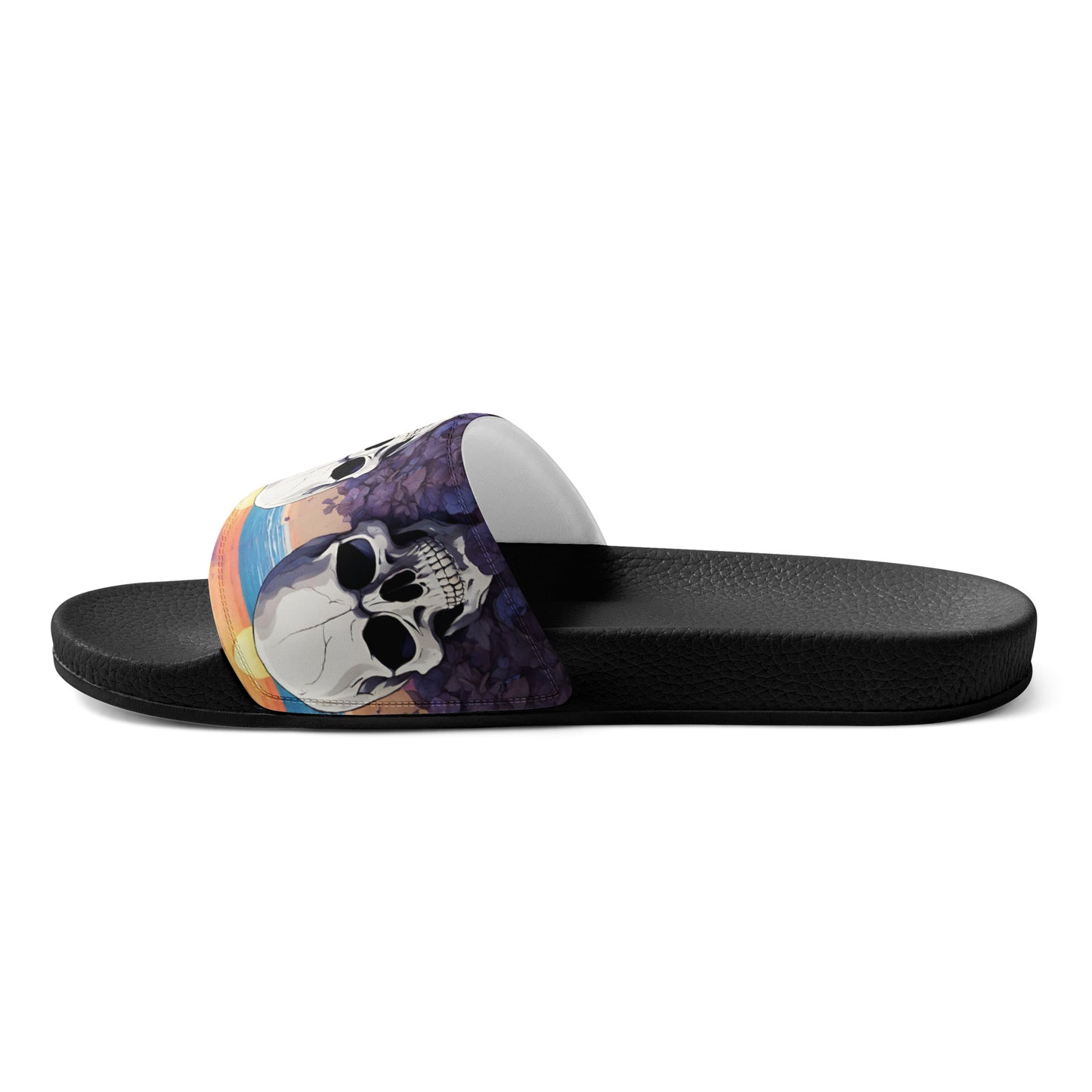 PURPLE SUNSET SKULL MEN'S SLIDES