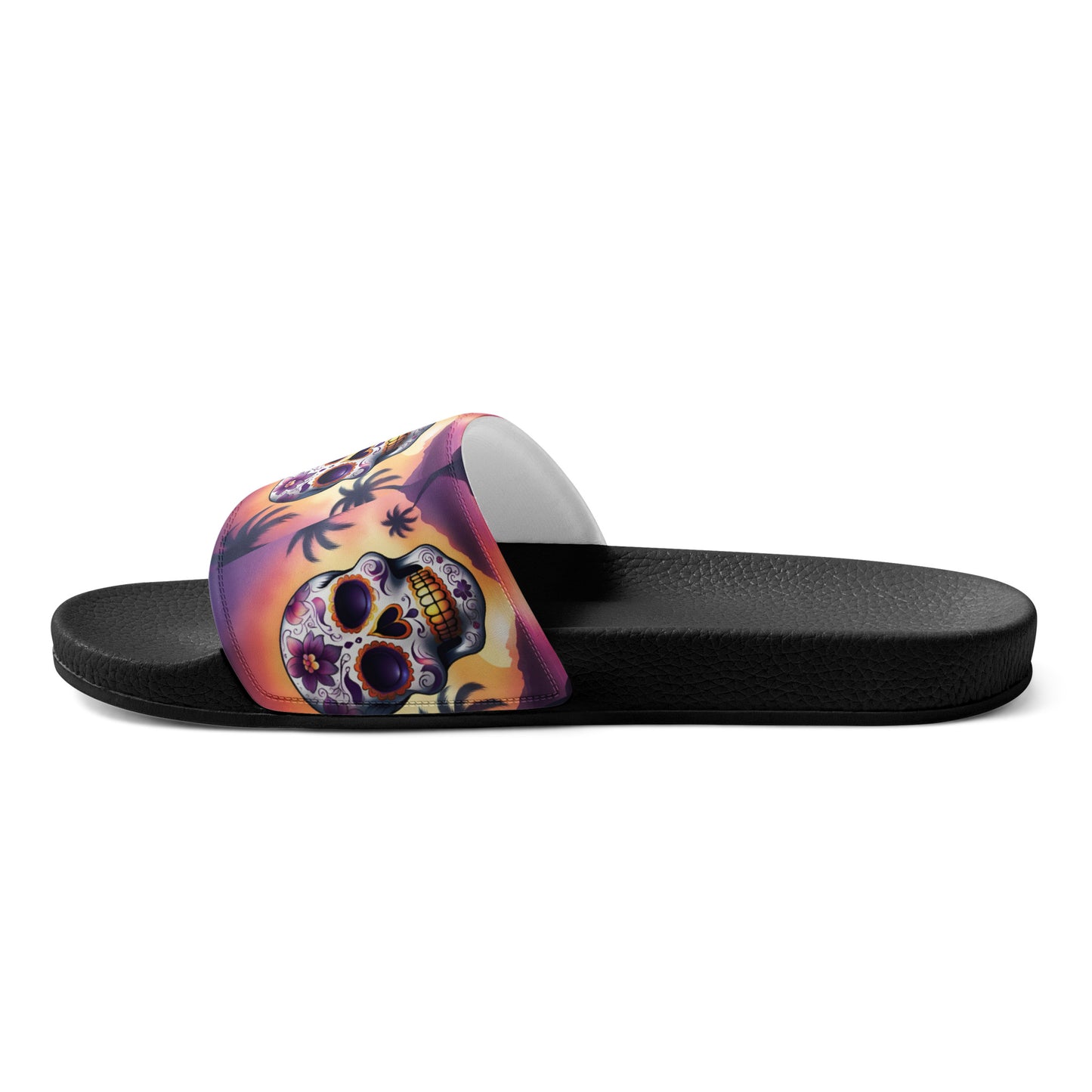 PINK SUNSET SKULL MEN'S SLIDES