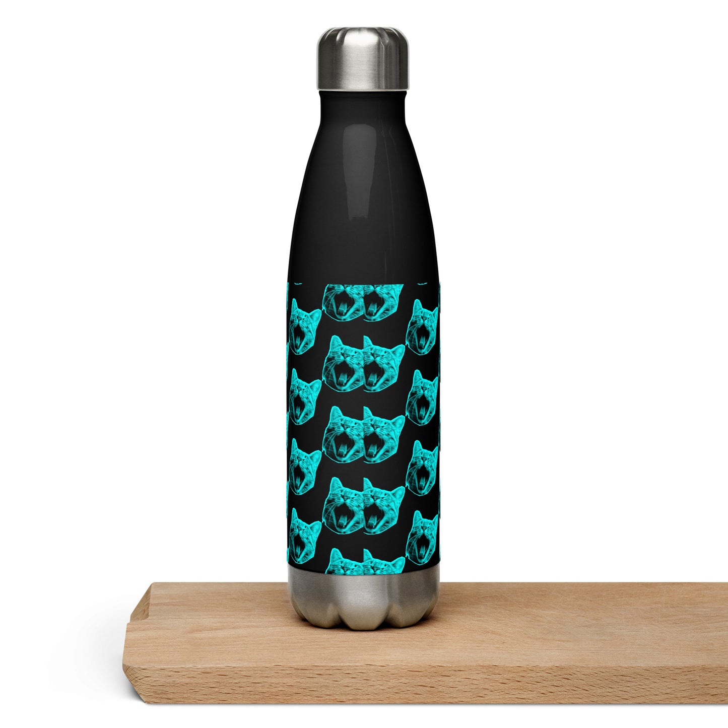 ELECTRIC BLUE CAT STAINLESS STEEL WATER BOTTLE