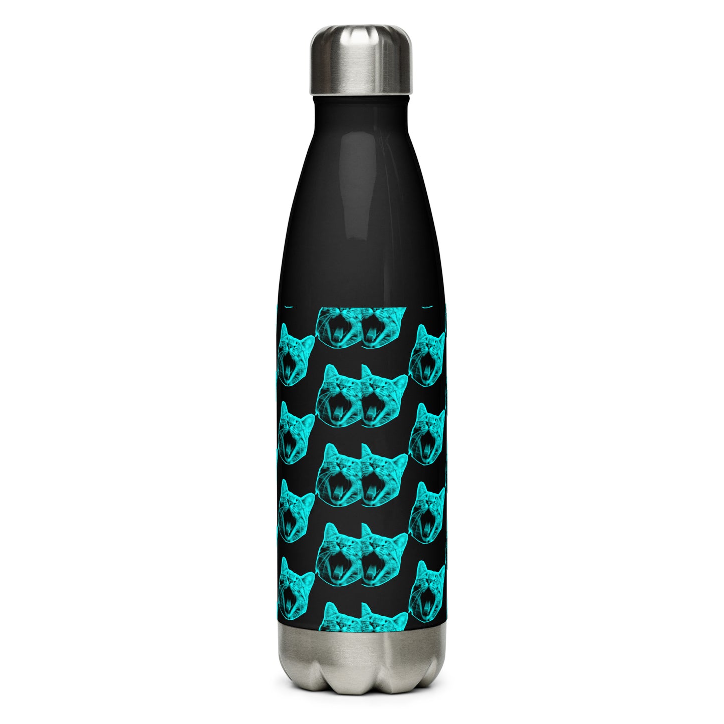 ELECTRIC BLUE CAT STAINLESS STEEL WATER BOTTLE