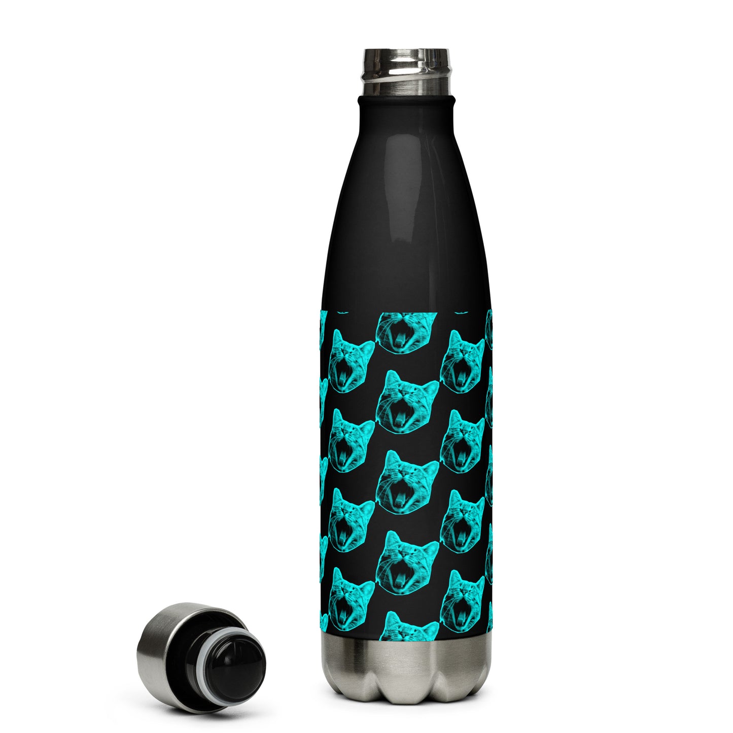 ELECTRIC BLUE CAT STAINLESS STEEL WATER BOTTLE