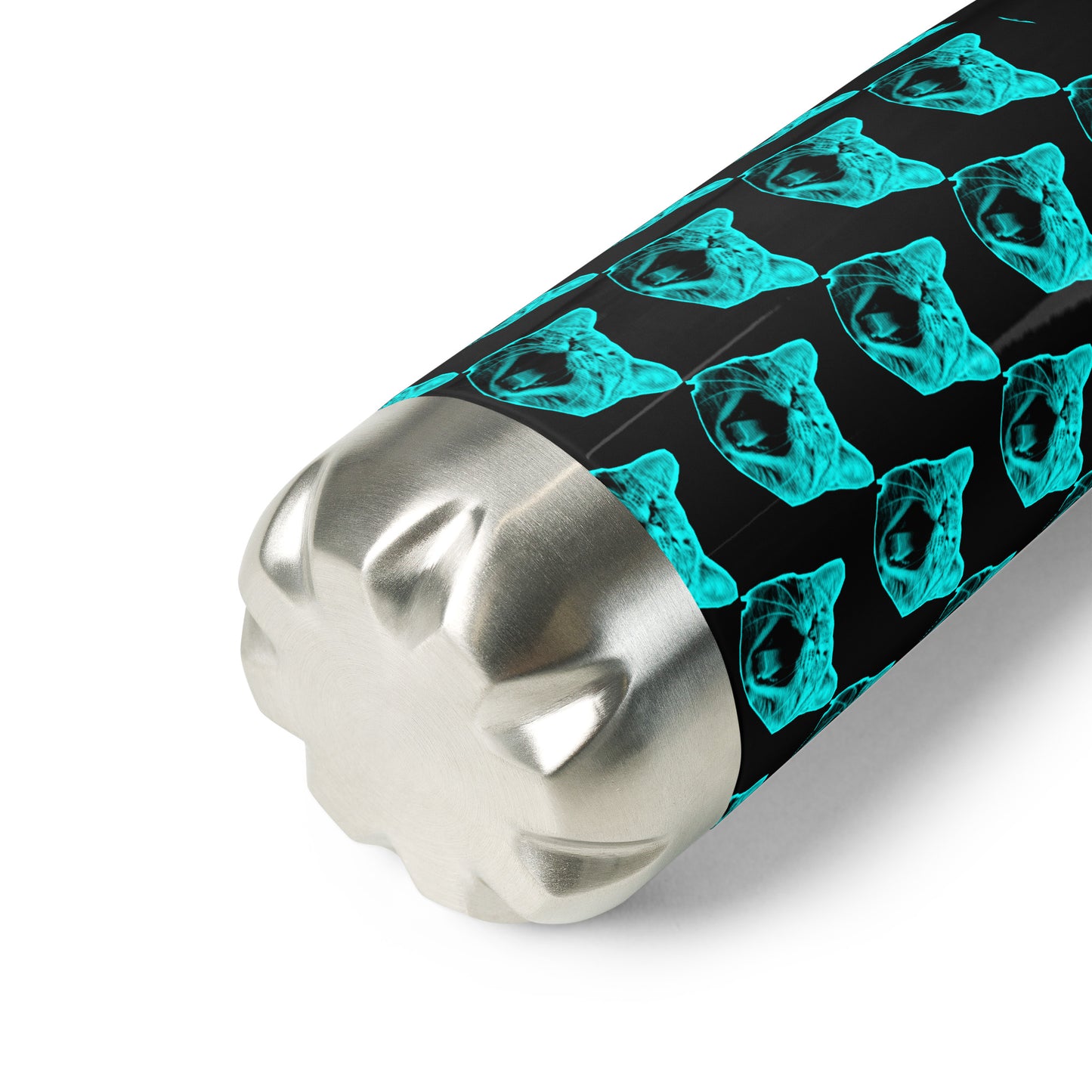 ELECTRIC BLUE CAT STAINLESS STEEL WATER BOTTLE