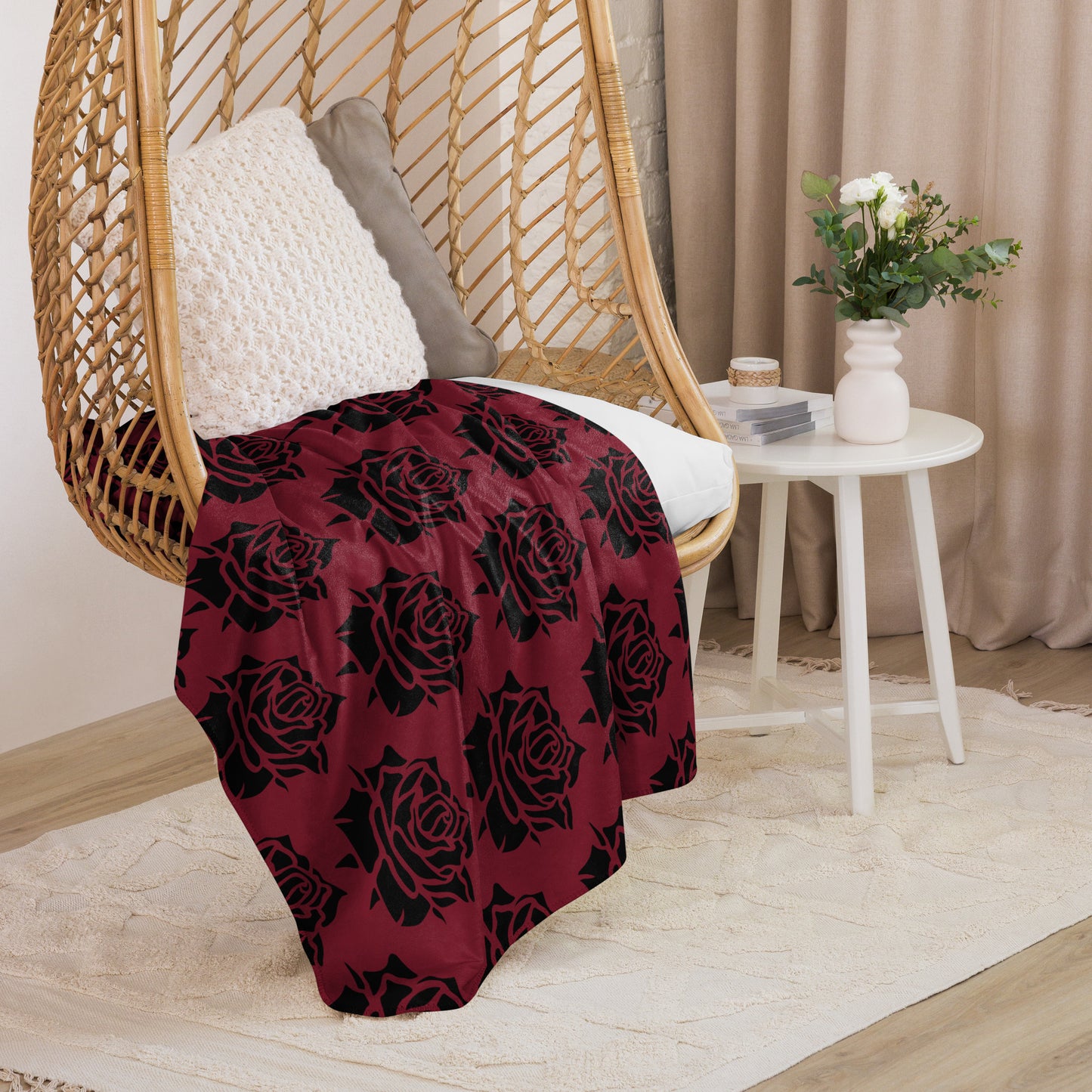 RED ROSE SHERPA BLANKET