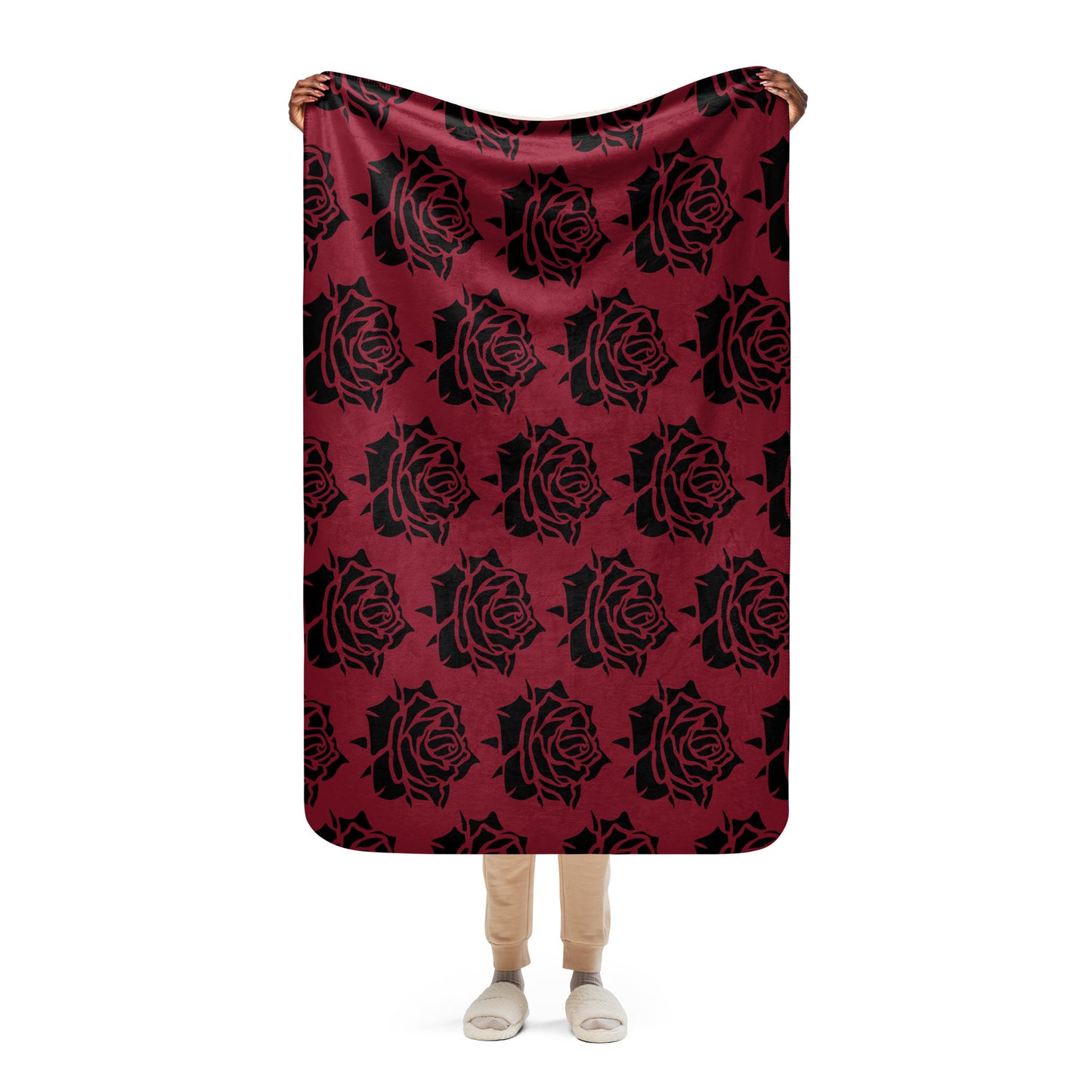 RED ROSE SHERPA BLANKET