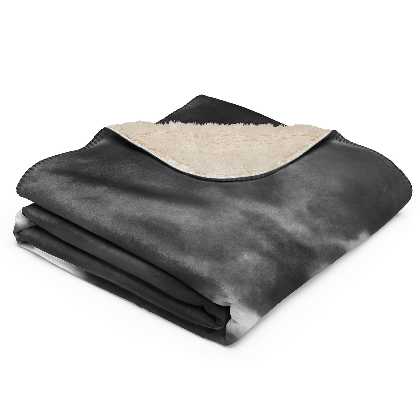 BLACK WATERCOLOR SHERPA BLANKET