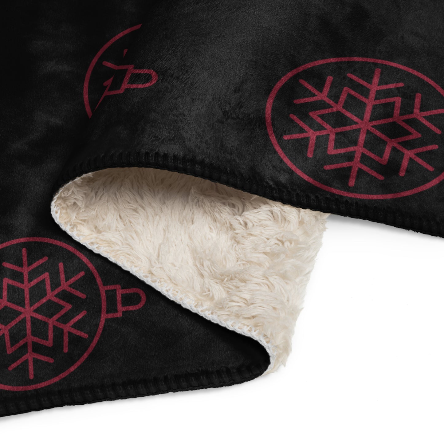 RED ORNAMENT SHERPA BLANKET