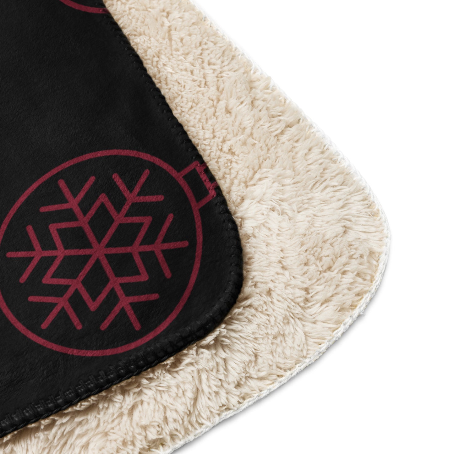 RED ORNAMENT SHERPA BLANKET