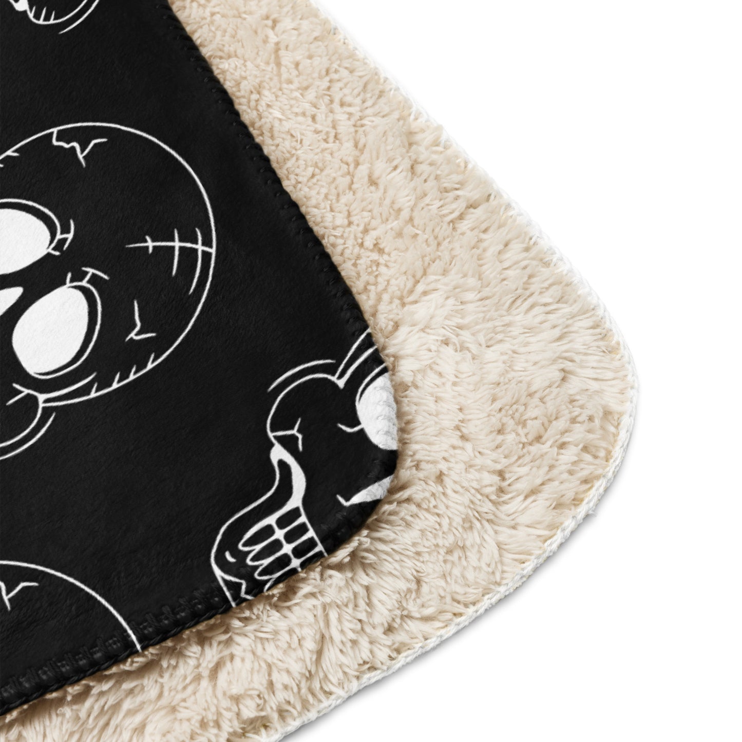 BLACK LAUGHING SKULL SHERPA BLANKET