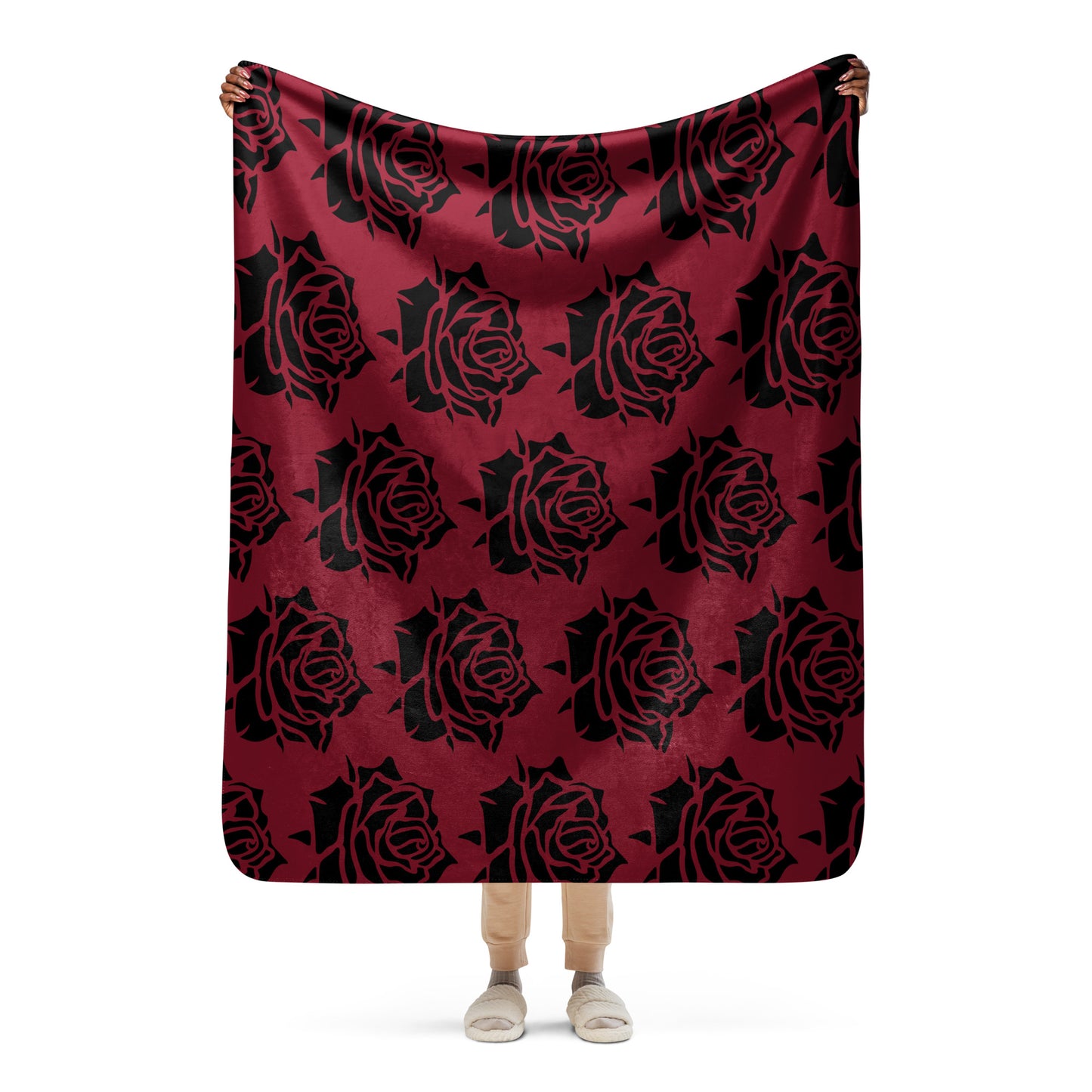 RED ROSE SHERPA BLANKET