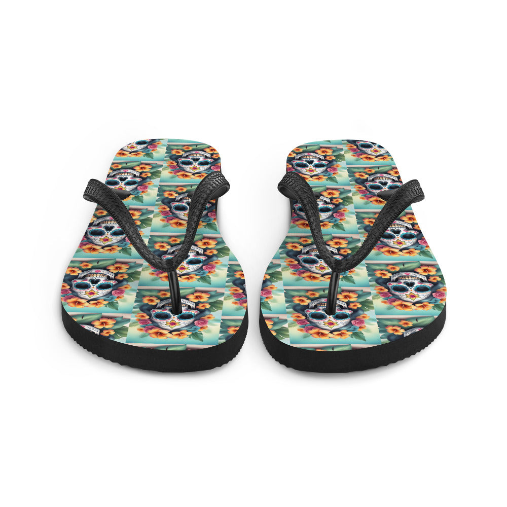 LADY SUGAR SKULL FLIP-FLOPS