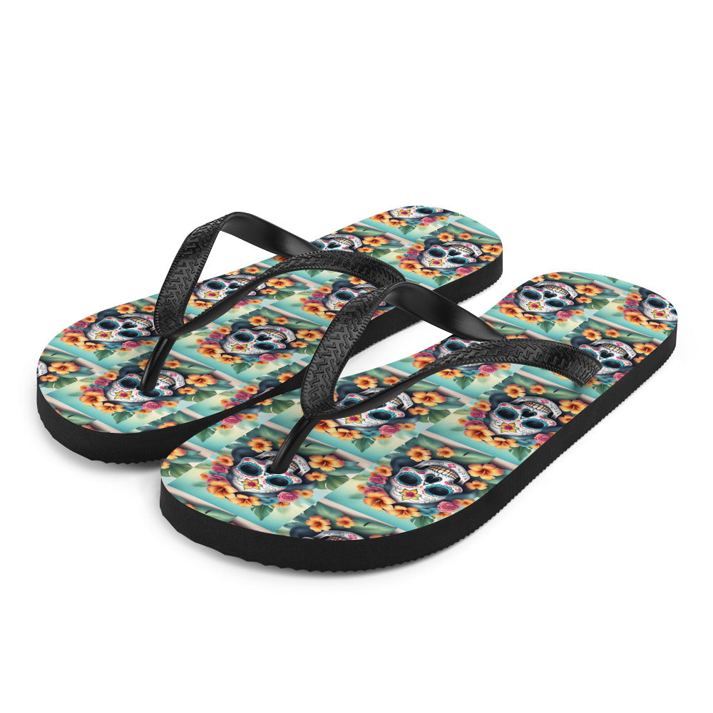 LADY SUGAR SKULL FLIP-FLOPS