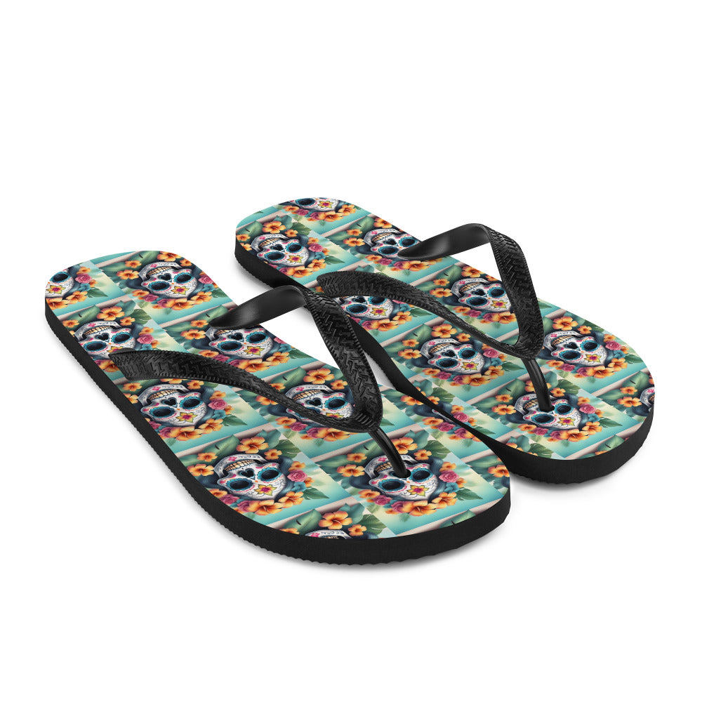 LADY SUGAR SKULL FLIP-FLOPS